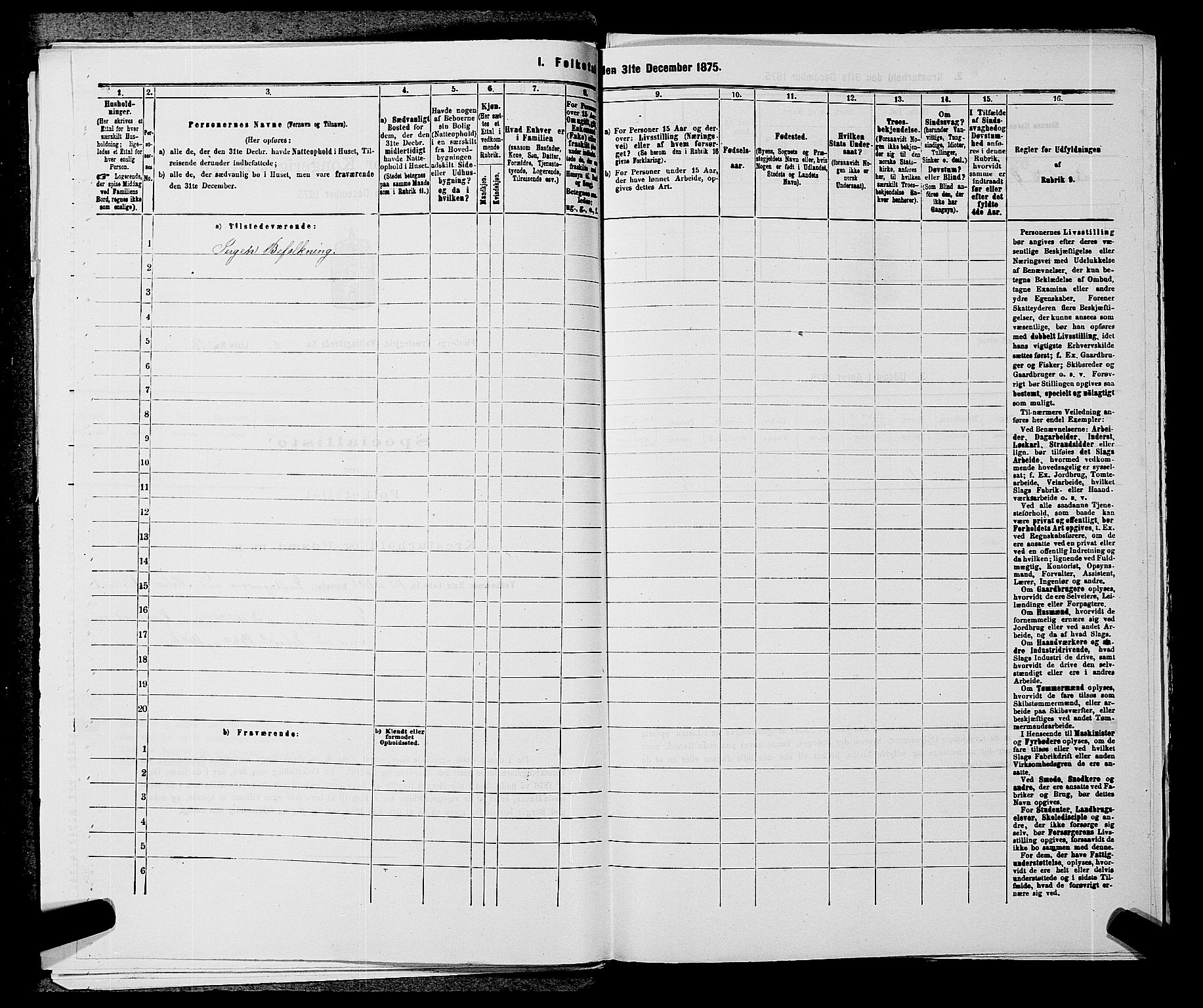 SAKO, 1875 census for 0631P Flesberg, 1875, p. 500