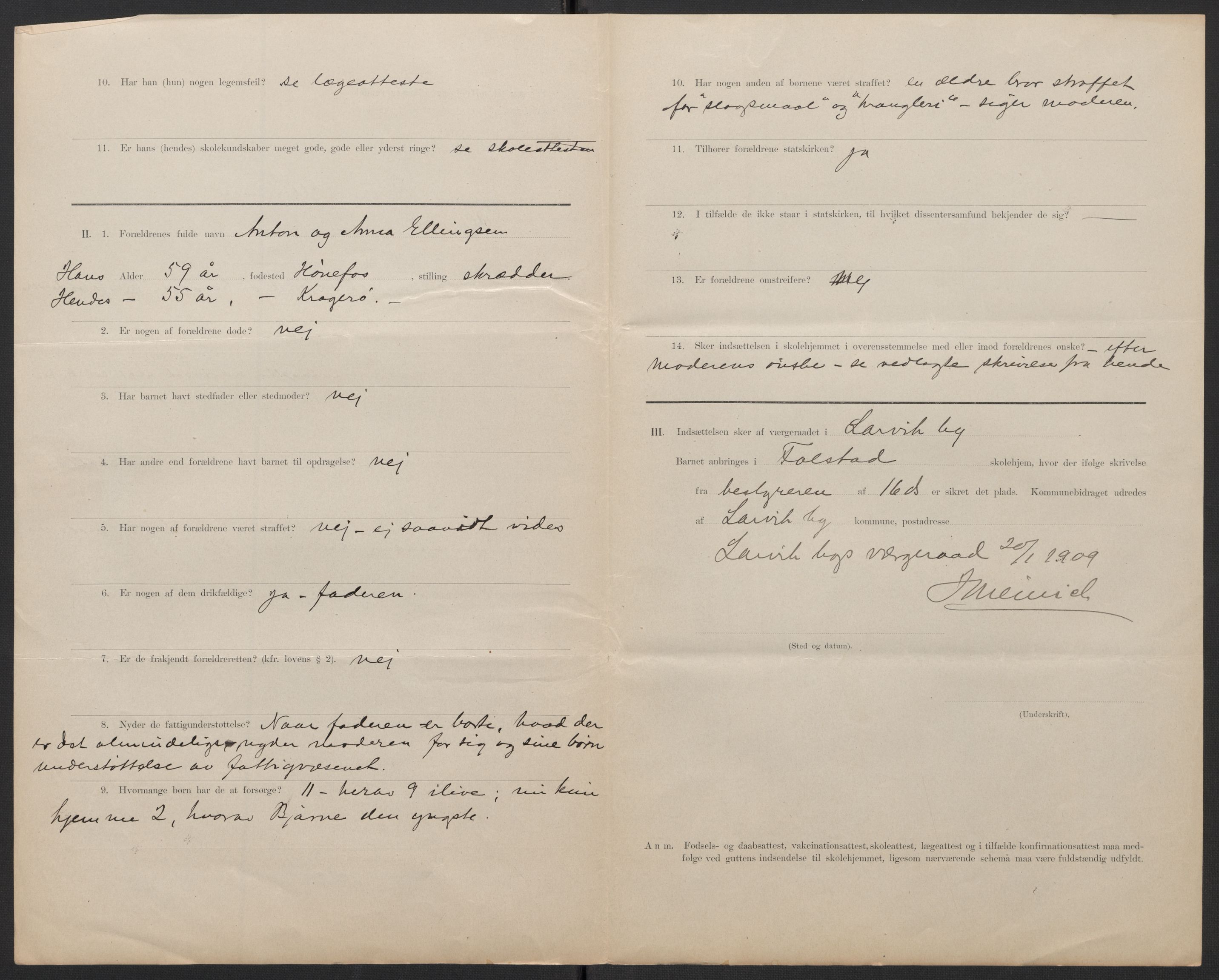 Falstad skolehjem, AV/RA-S-1676/E/Eb/L0009: Elevmapper løpenr. 189-209, 1909-1916, p. 18