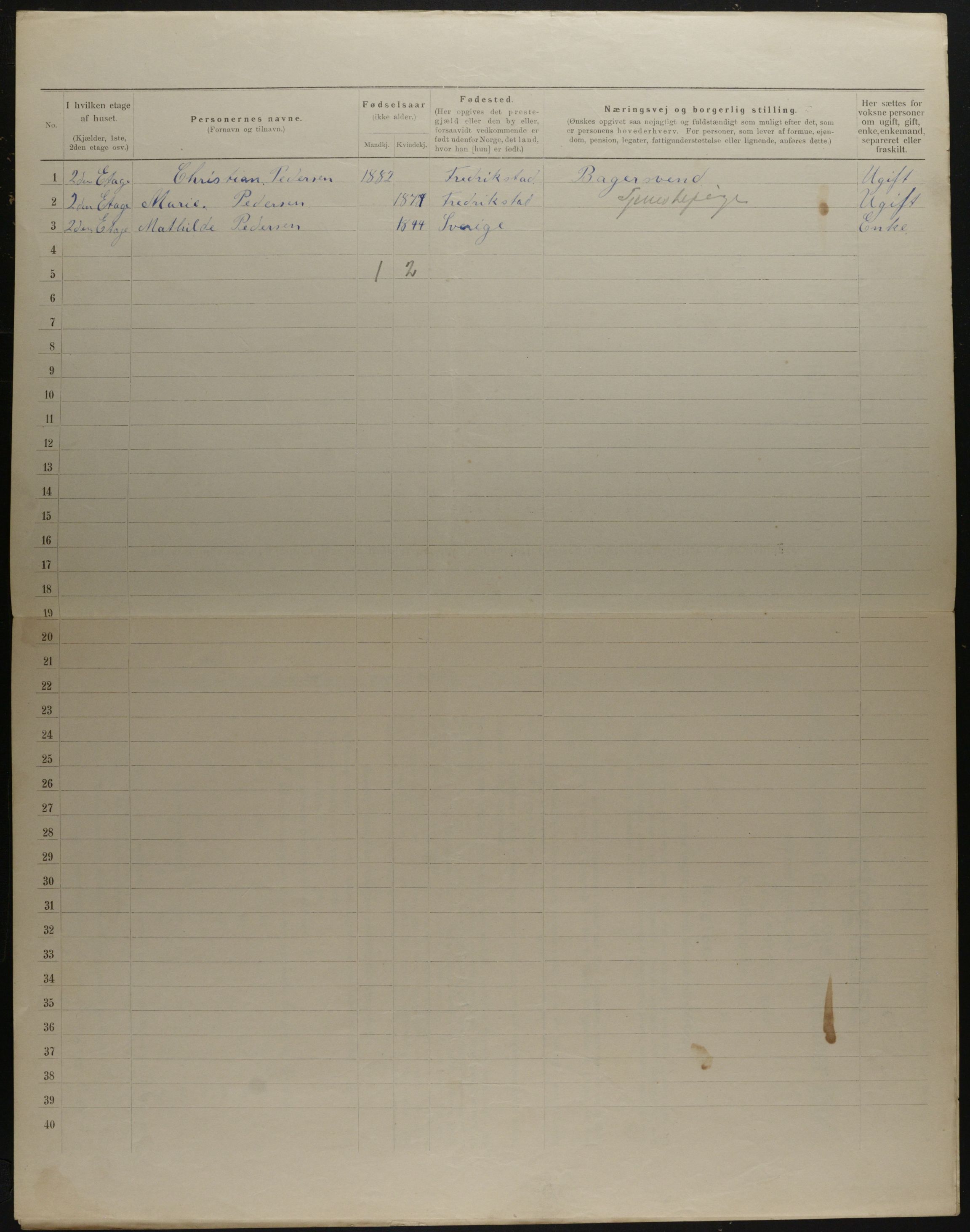 OBA, Municipal Census 1901 for Kristiania, 1901, p. 16508