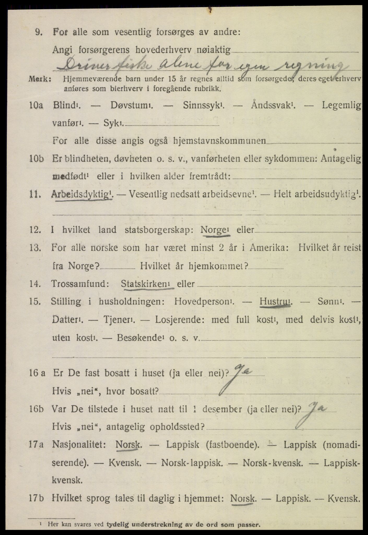 SAT, 1920 census for Vikna, 1920, p. 6708