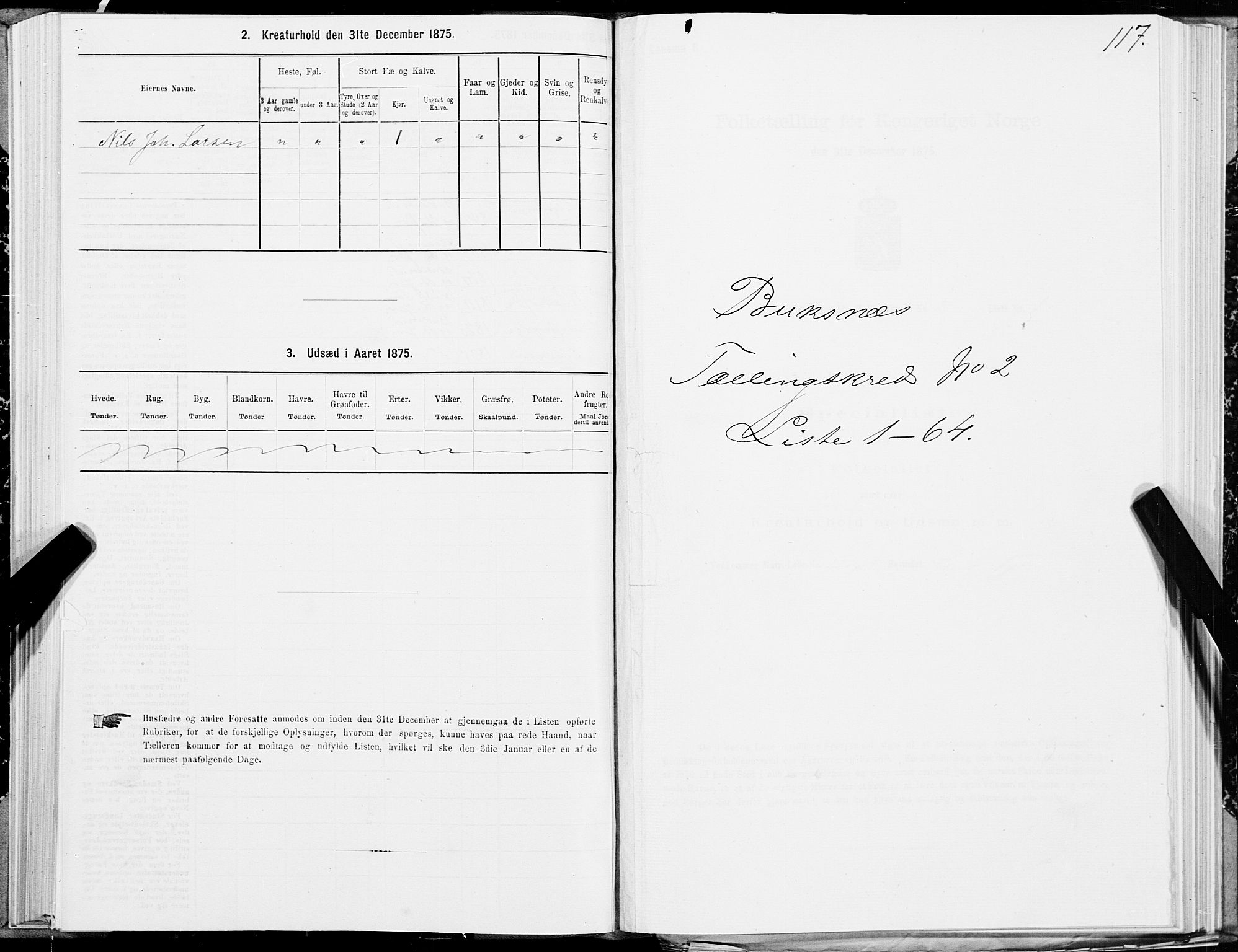 SAT, 1875 census for 1860P Buksnes, 1875, p. 1117