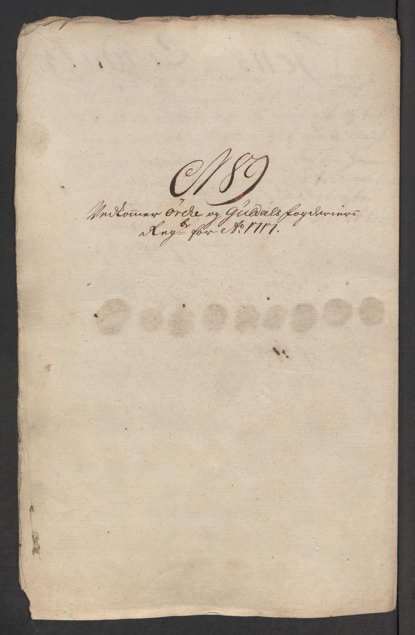 Rentekammeret inntil 1814, Reviderte regnskaper, Fogderegnskap, AV/RA-EA-4092/R60/L3969: Fogderegnskap Orkdal og Gauldal, 1717, p. 576