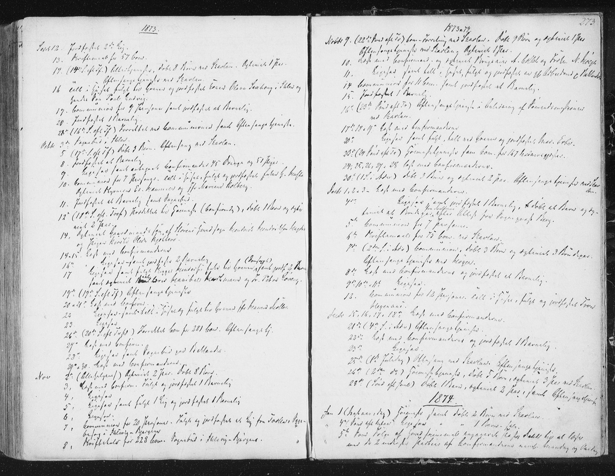 Ministerialprotokoller, klokkerbøker og fødselsregistre - Sør-Trøndelag, SAT/A-1456/602/L0127: Curate's parish register no. 602B01, 1821-1875, p. 273