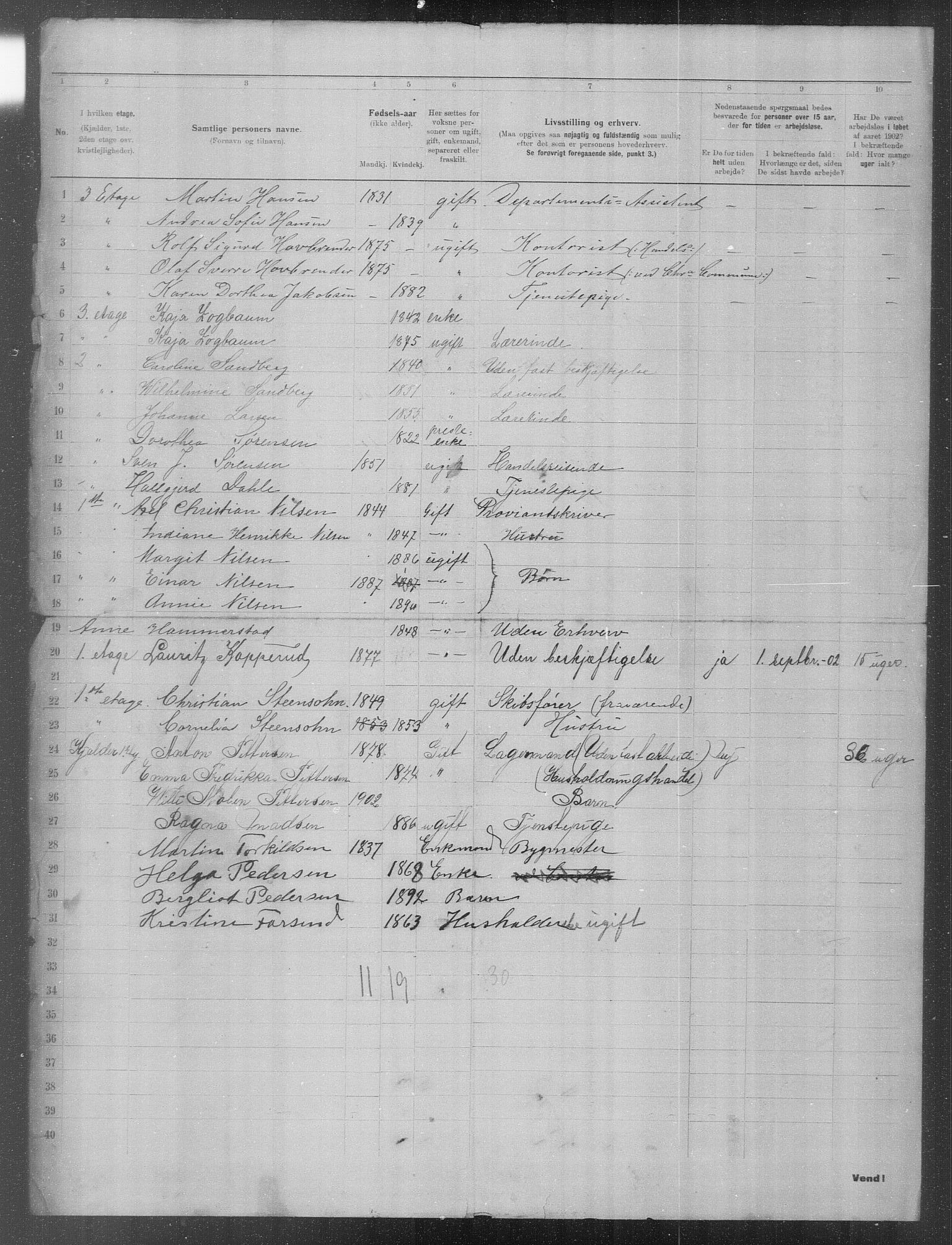 OBA, Municipal Census 1902 for Kristiania, 1902, p. 23718