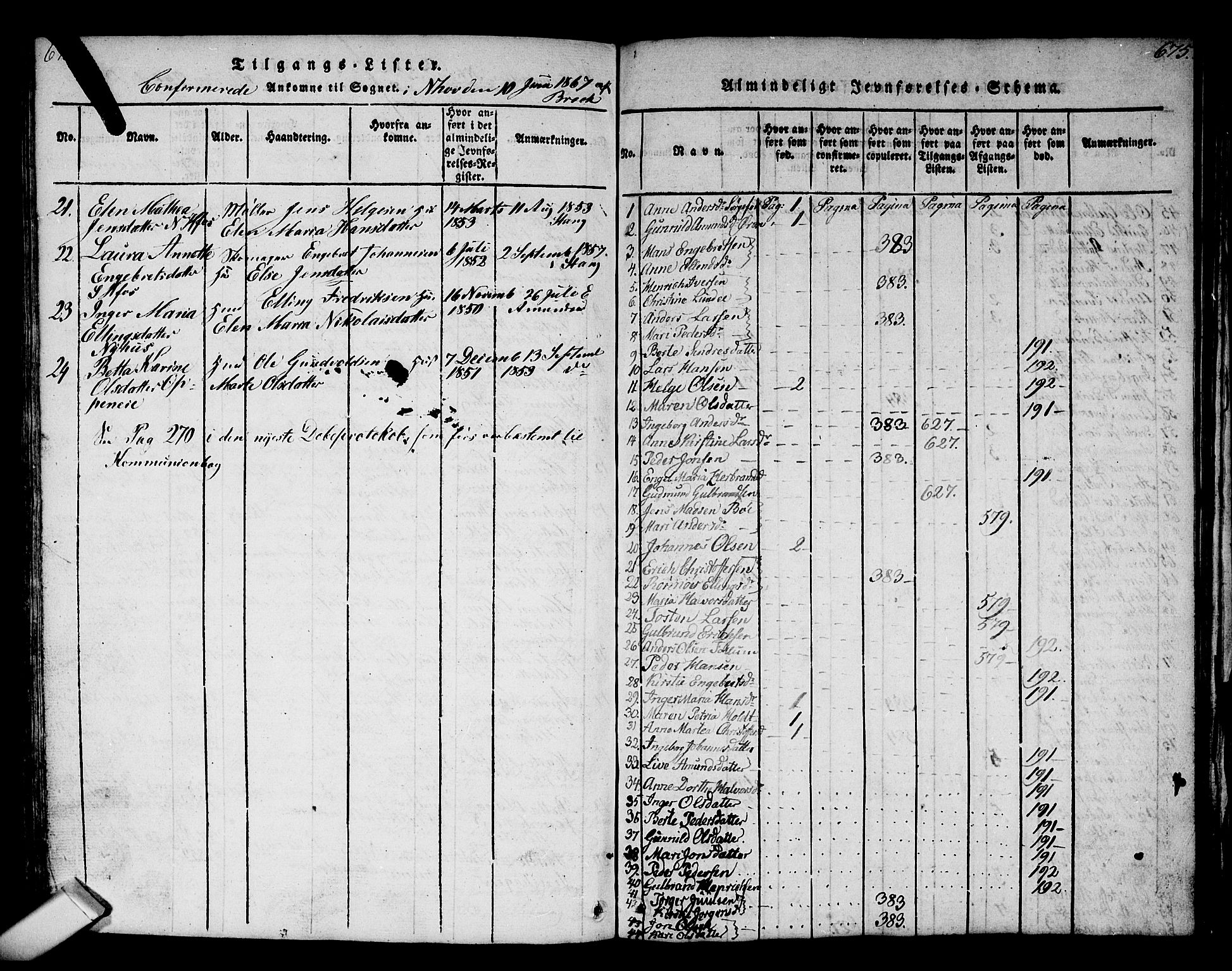 Norderhov kirkebøker, AV/SAKO-A-237/G/Ga/L0002: Parish register (copy) no. I 2, 1814-1867, p. 674-675