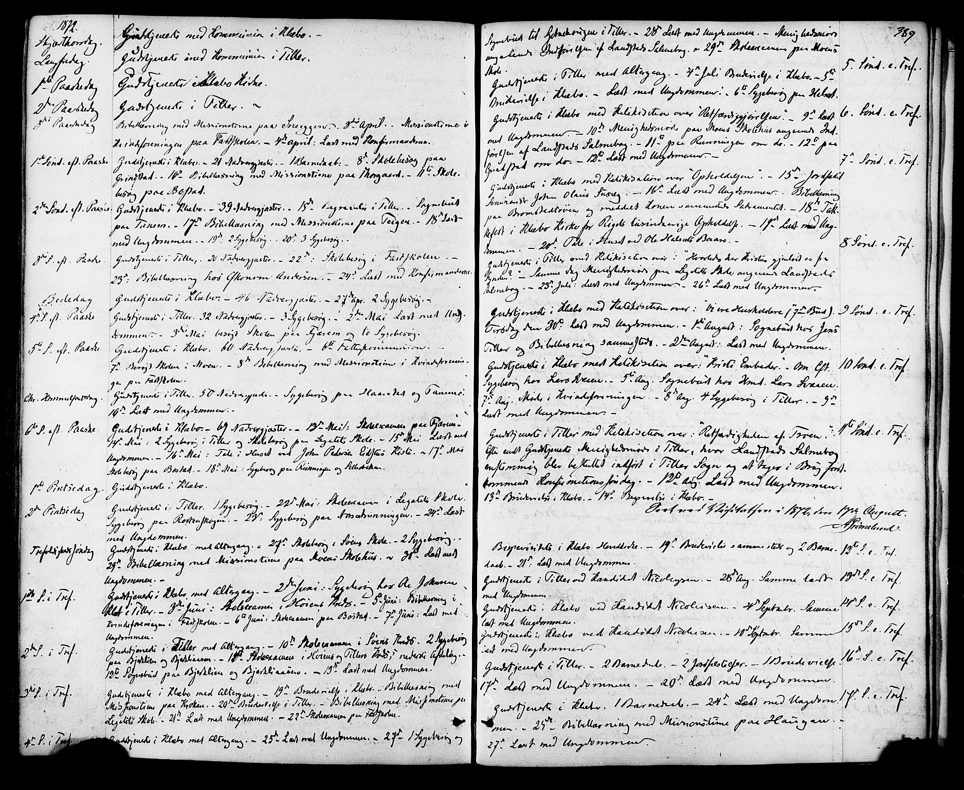 Ministerialprotokoller, klokkerbøker og fødselsregistre - Sør-Trøndelag, SAT/A-1456/618/L0442: Parish register (official) no. 618A06 /1, 1863-1879, p. 389