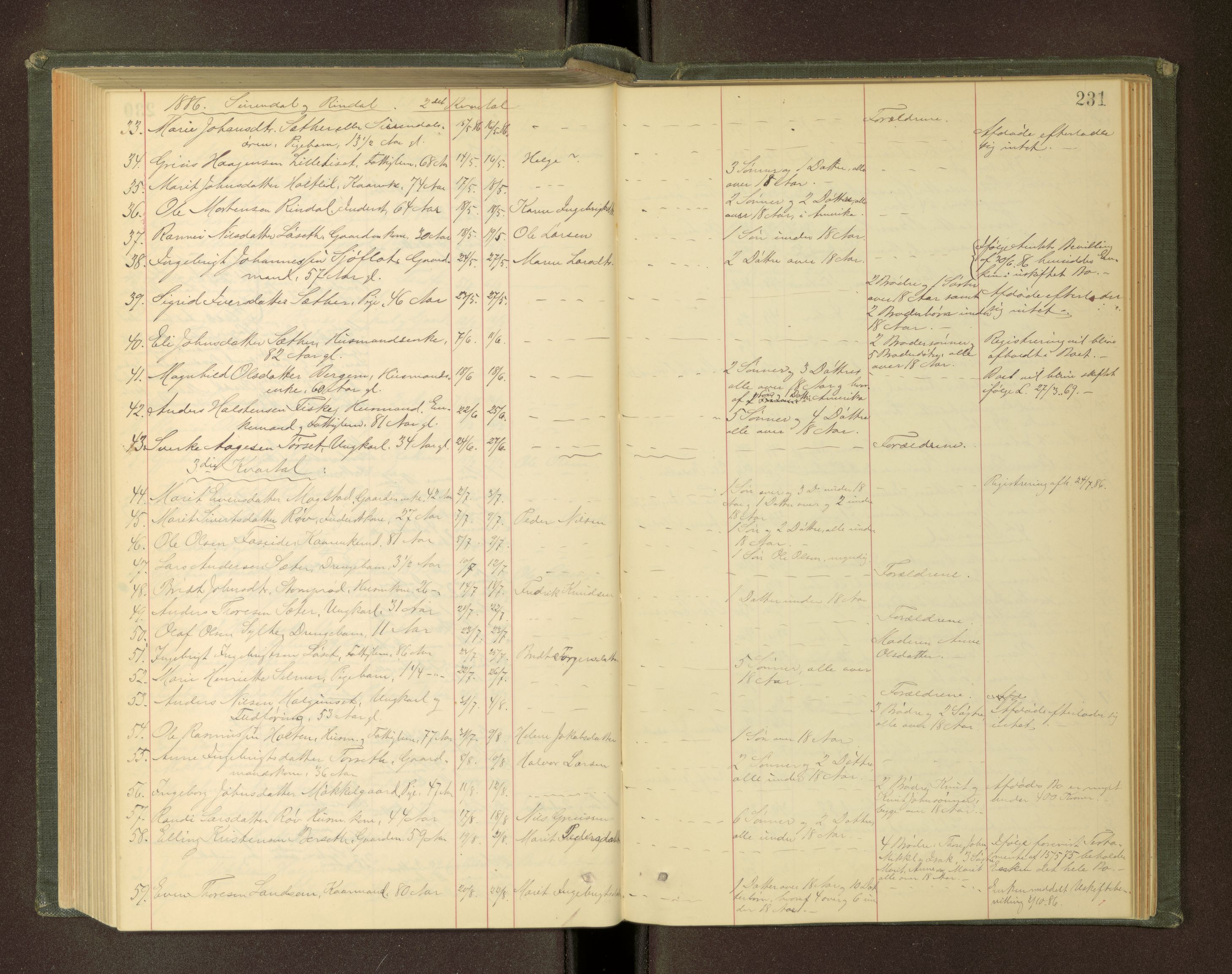 Nordmøre sorenskriveri, AV/SAT-A-4132/1/3/3L/L0003: Dødsfallsprotokoll, 1883-1897, p. 231