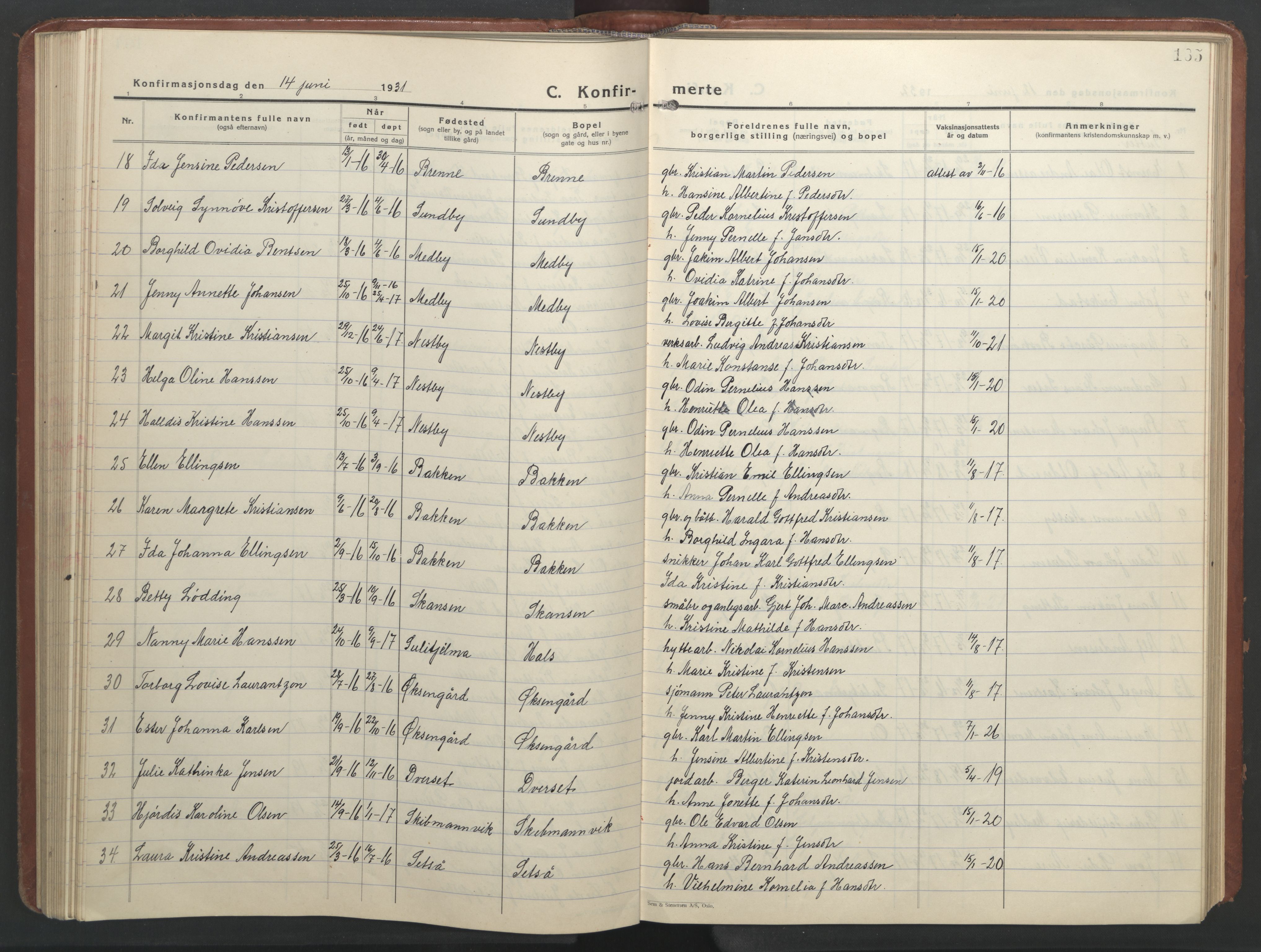 Ministerialprotokoller, klokkerbøker og fødselsregistre - Nordland, SAT/A-1459/847/L0680: Parish register (copy) no. 847C08, 1930-1947, p. 165