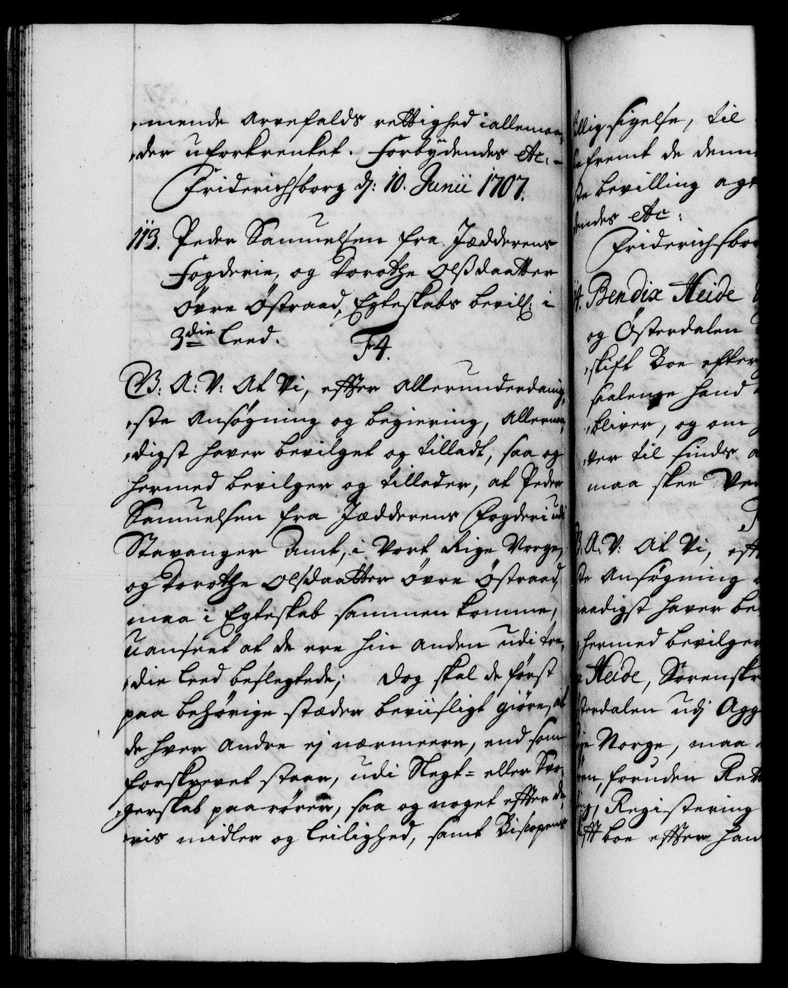 Danske Kanselli 1572-1799, AV/RA-EA-3023/F/Fc/Fca/Fcaa/L0019: Norske registre, 1704-1707, p. 554b