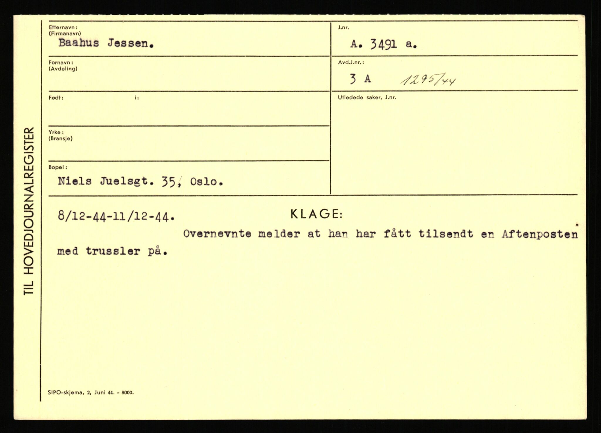 Statspolitiet - Hovedkontoret / Osloavdelingen, AV/RA-S-1329/C/Ca/L0002: Arneberg - Brand, 1943-1945, p. 851