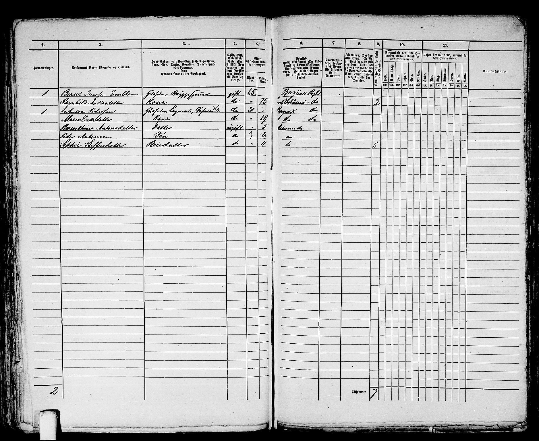 RA, 1865 census for Ålesund, 1865, p. 212