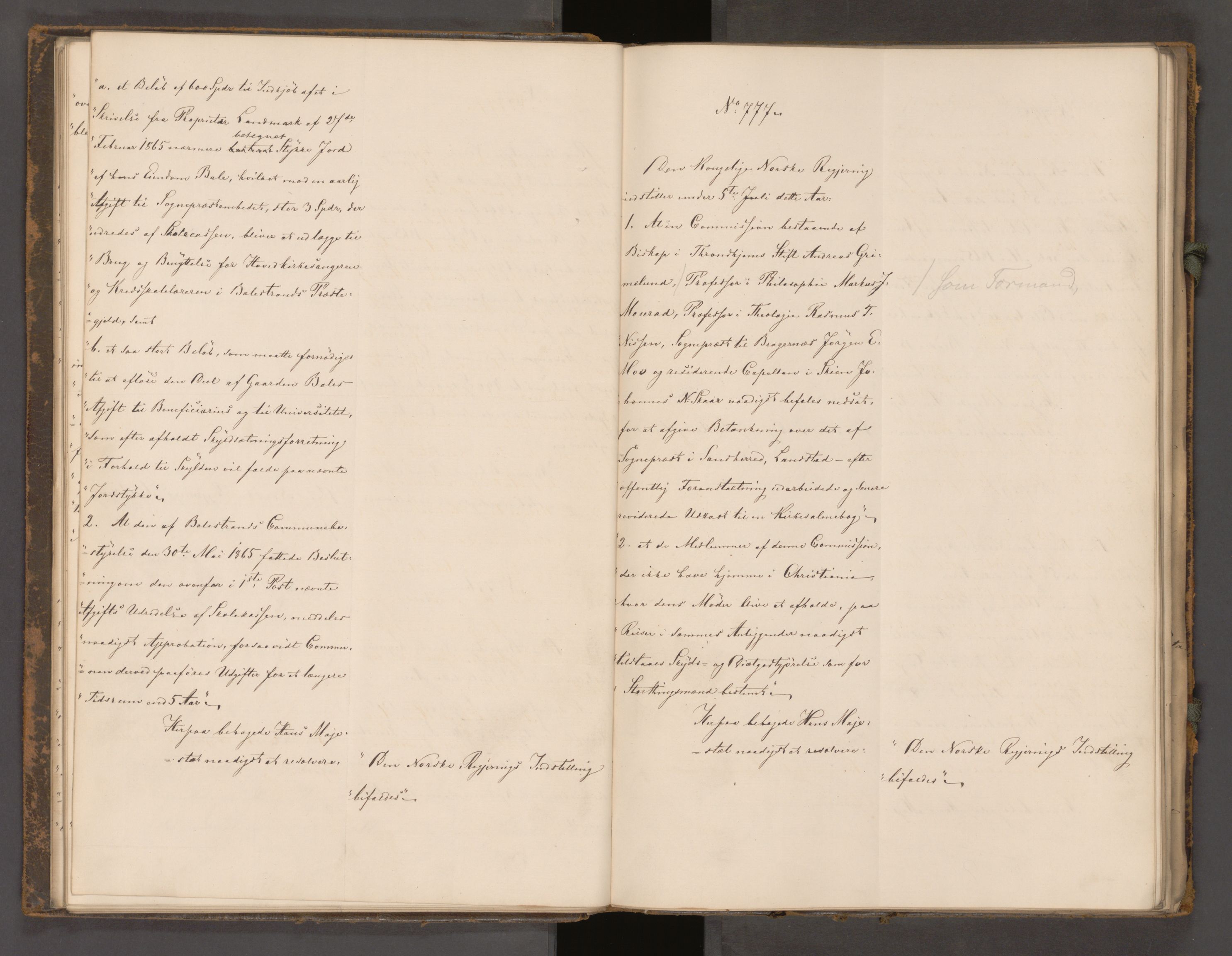 Statsrådssekretariatet, AV/RA-S-1001/A/Ab/L0104: Kgl. res. nr. 724-1001b, 2. halvår, 1865