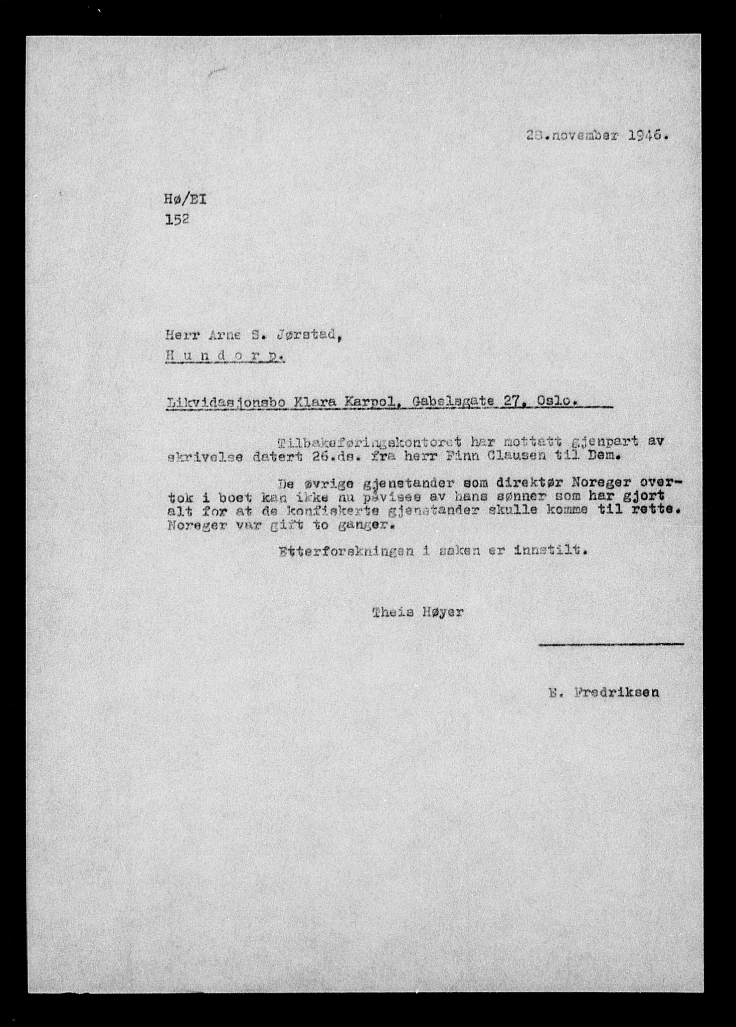 Justisdepartementet, Tilbakeføringskontoret for inndratte formuer, AV/RA-S-1564/H/Hc/Hcc/L0949: --, 1945-1947, p. 383