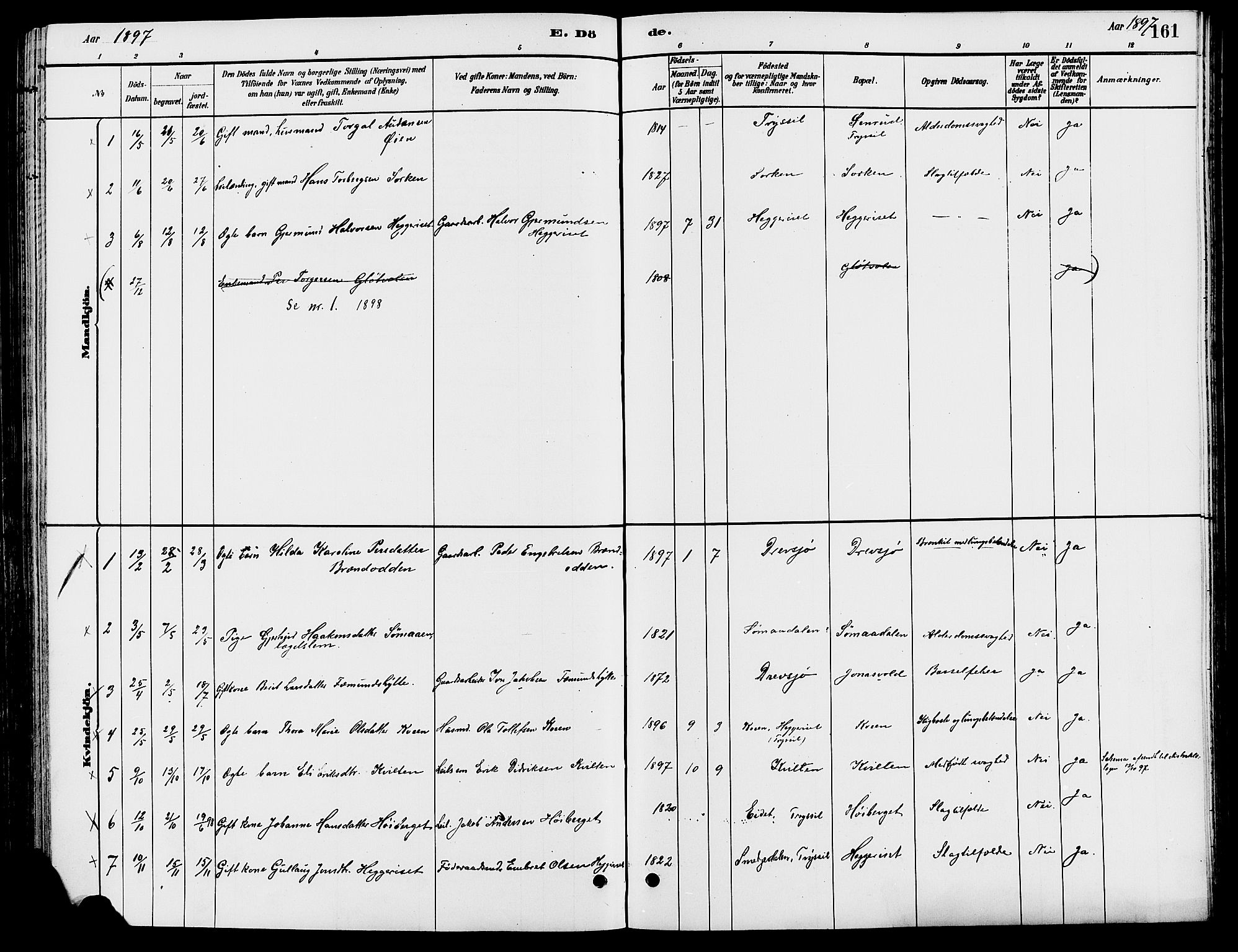 Engerdal prestekontor, AV/SAH-PREST-048/H/Ha/Haa/L0001: Parish register (official) no. 1, 1881-1898, p. 161
