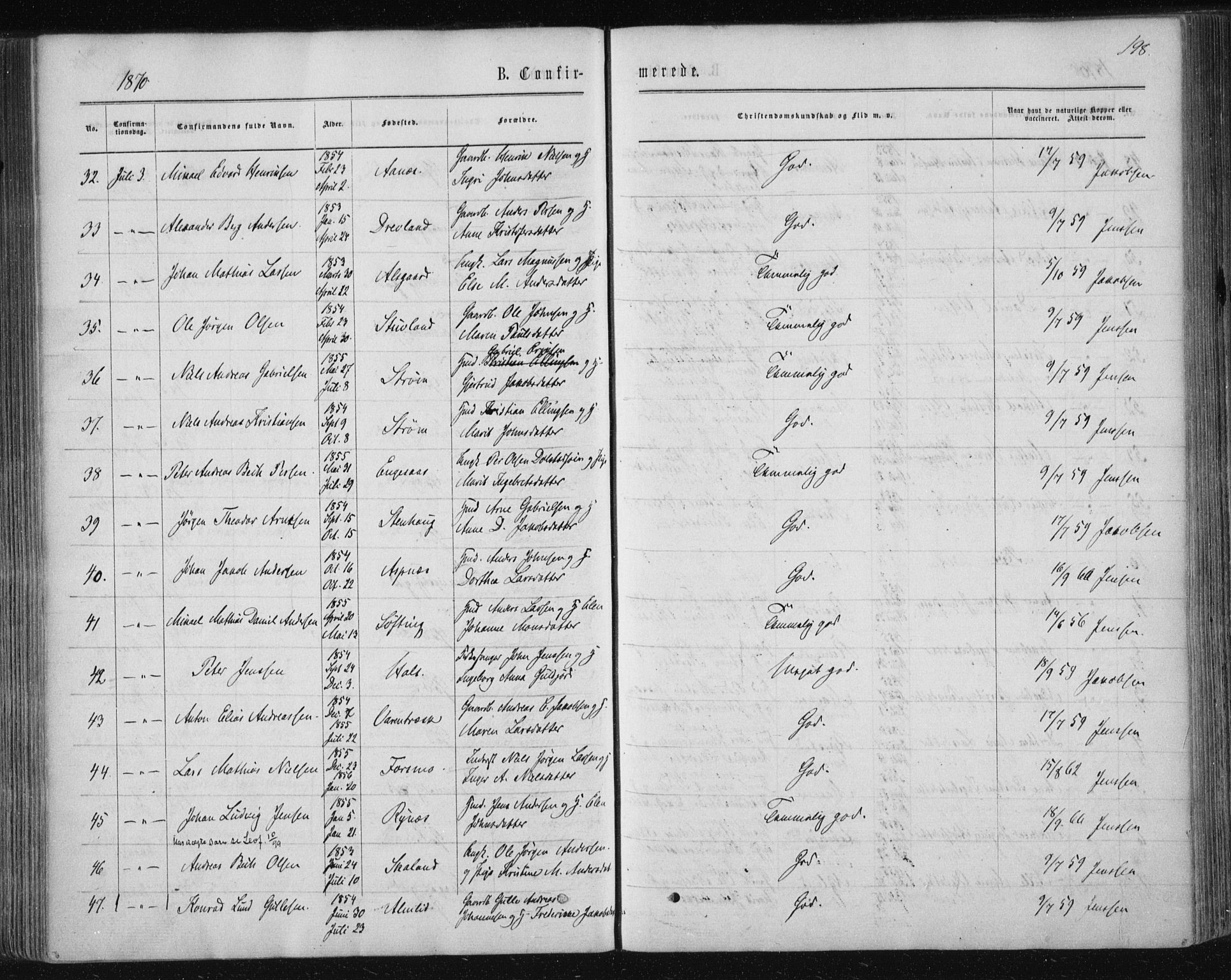 Ministerialprotokoller, klokkerbøker og fødselsregistre - Nordland, SAT/A-1459/820/L0294: Parish register (official) no. 820A15, 1866-1879, p. 198