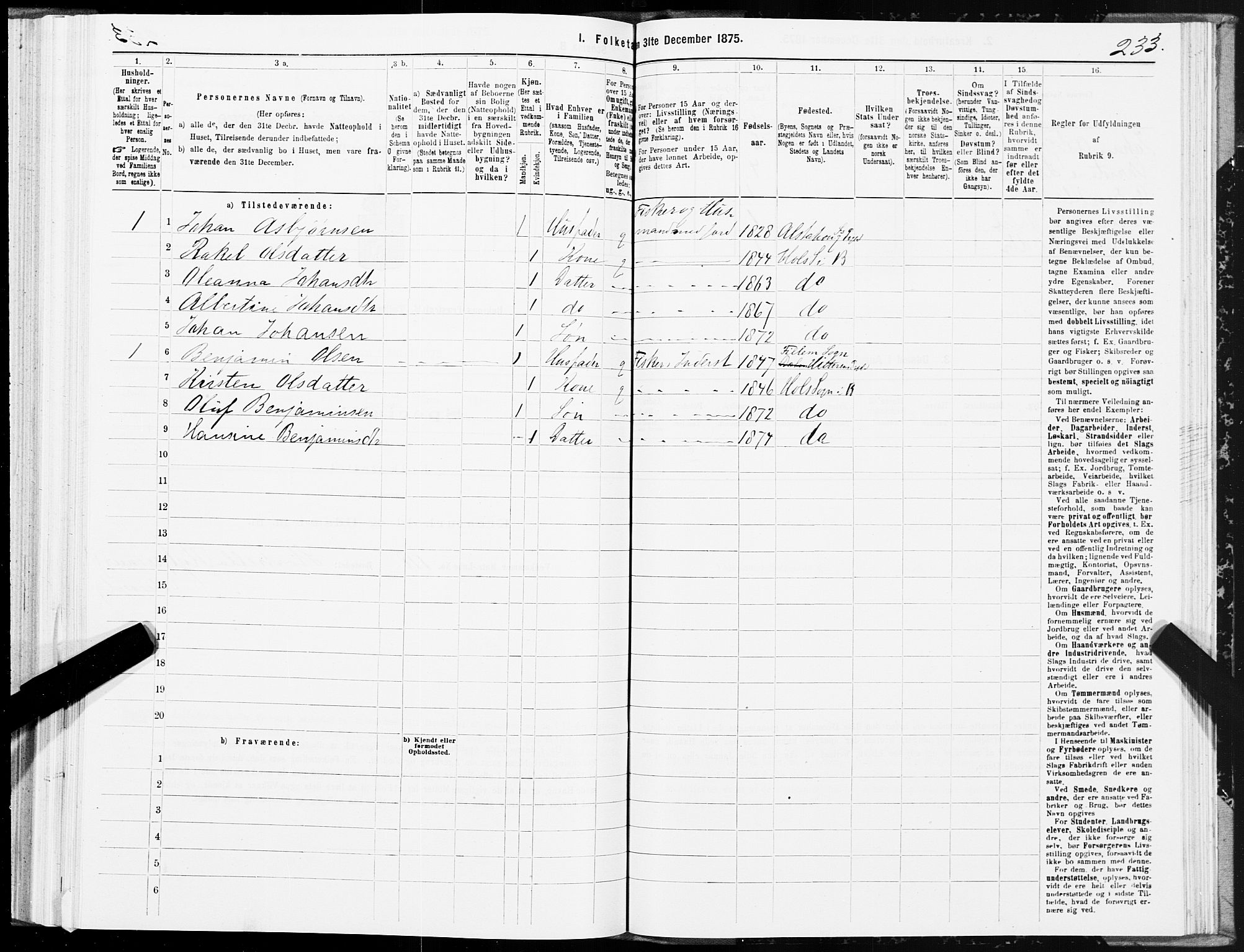 SAT, 1875 census for 1860P Buksnes, 1875, p. 3233