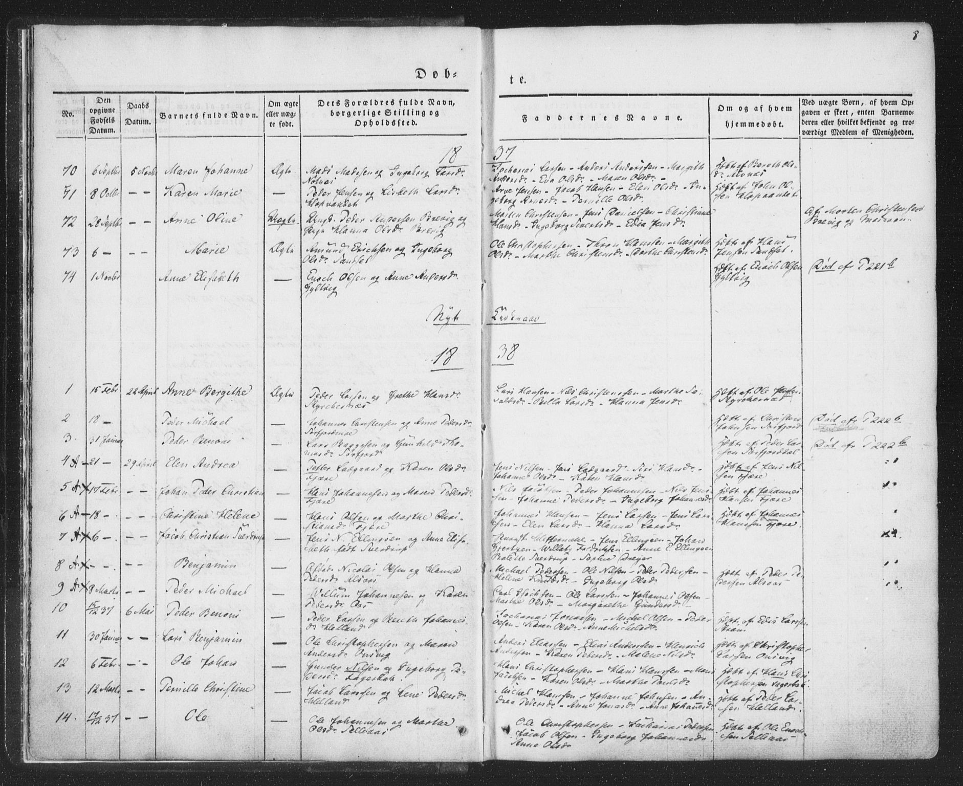 Ministerialprotokoller, klokkerbøker og fødselsregistre - Nordland, SAT/A-1459/853/L0769: Parish register (official) no. 853A08, 1836-1856, p. 8