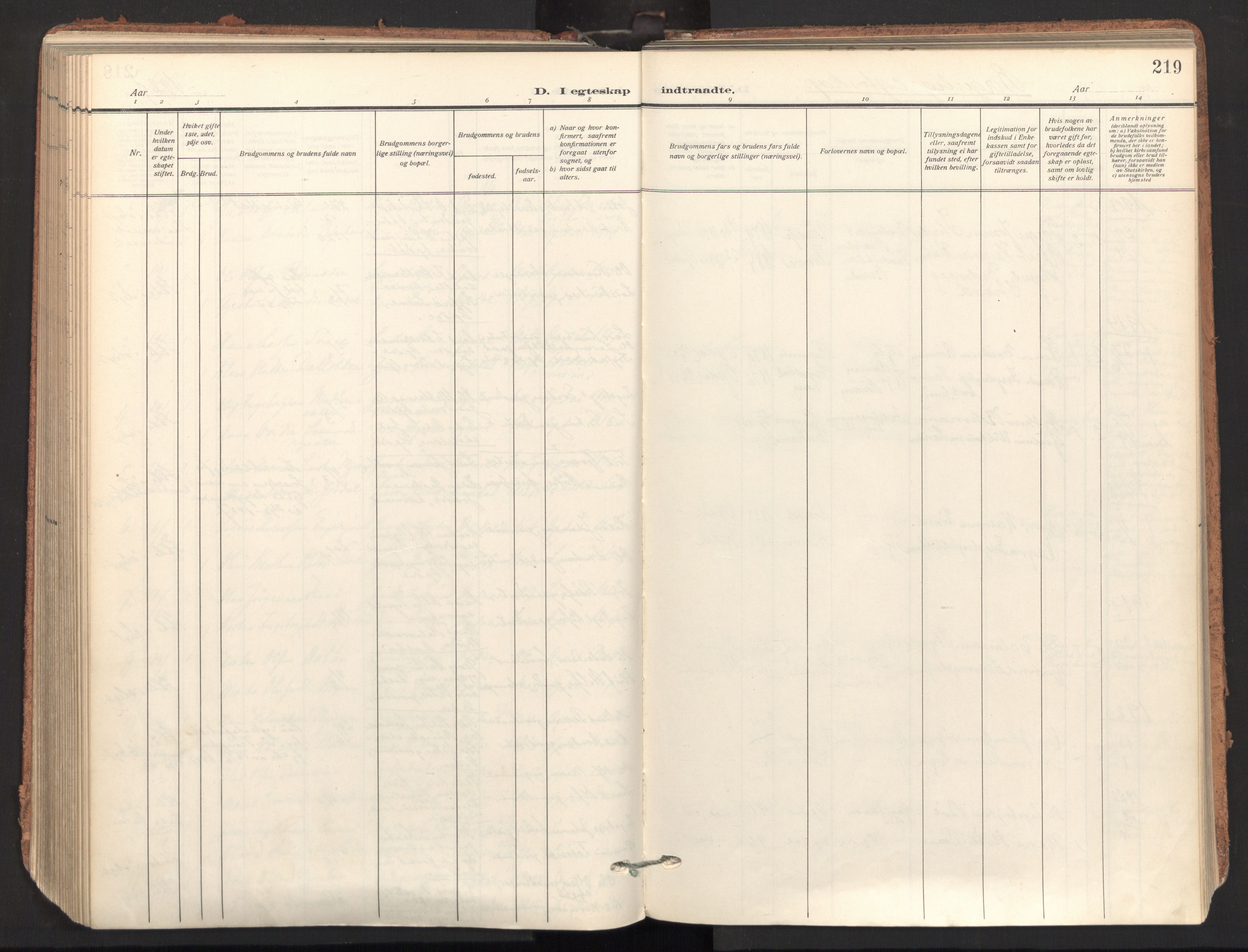Ministerialprotokoller, klokkerbøker og fødselsregistre - Sør-Trøndelag, SAT/A-1456/678/L0909: Parish register (official) no. 678A17, 1912-1930, p. 219