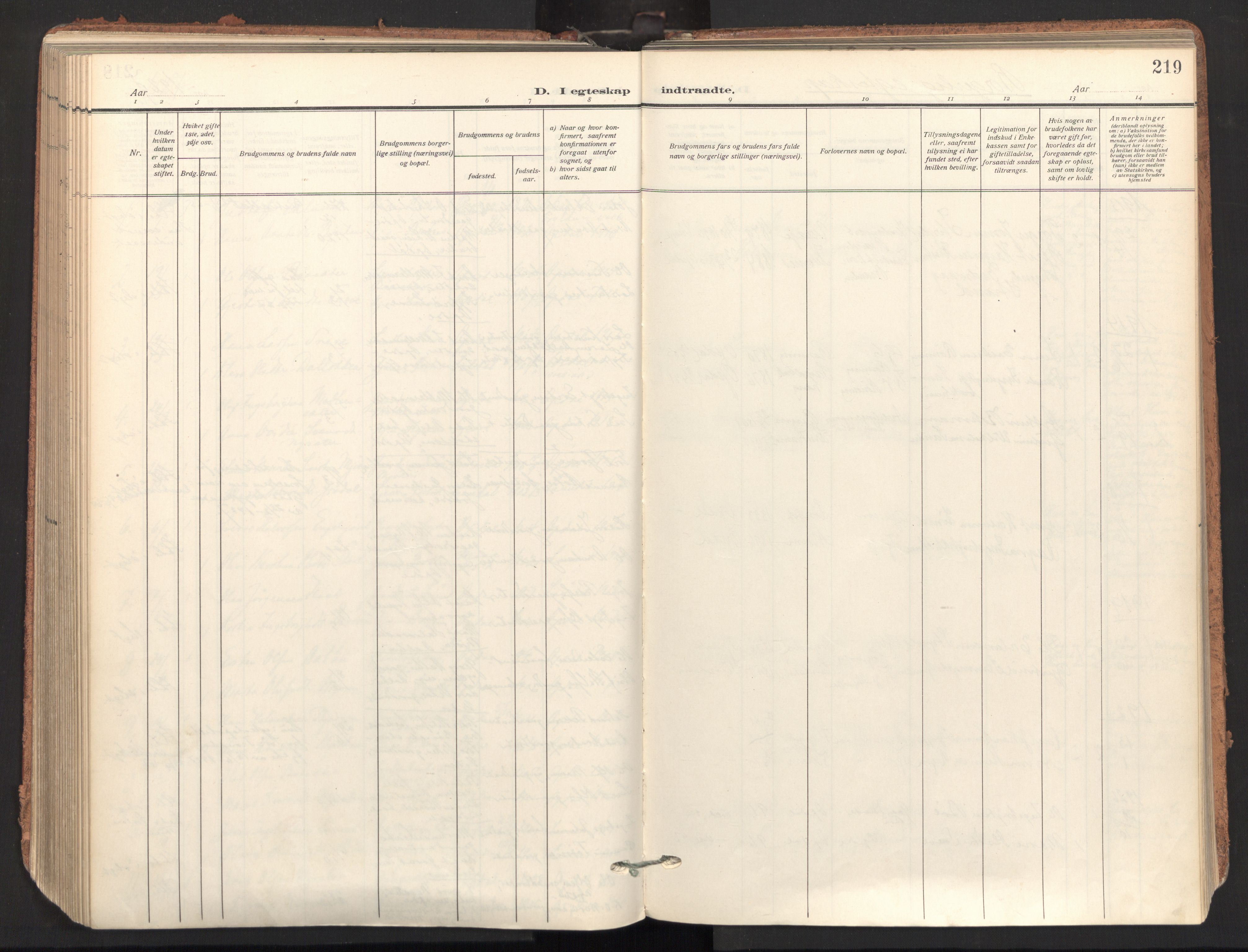 Ministerialprotokoller, klokkerbøker og fødselsregistre - Sør-Trøndelag, AV/SAT-A-1456/678/L0909: Parish register (official) no. 678A17, 1912-1930, p. 219