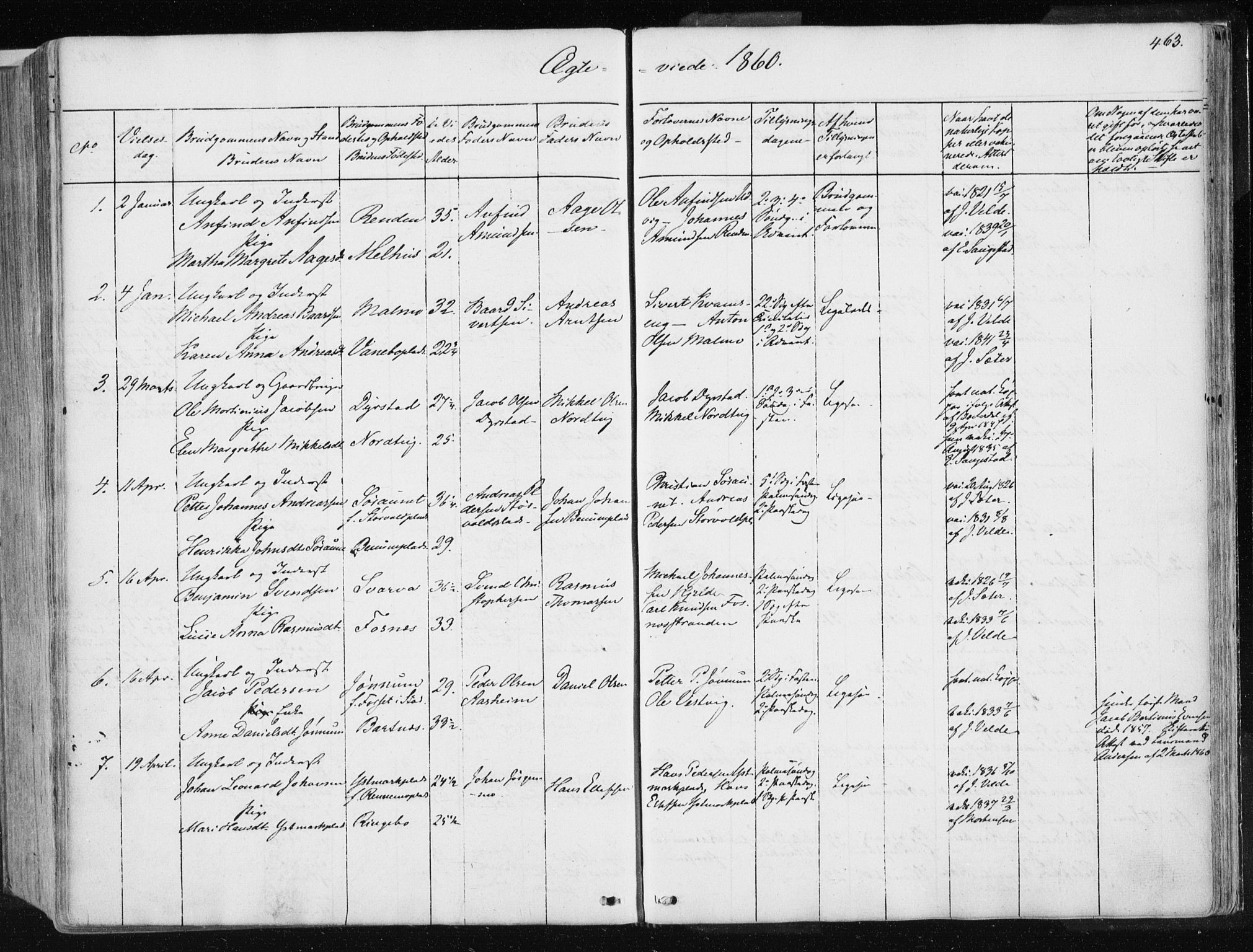 Ministerialprotokoller, klokkerbøker og fødselsregistre - Nord-Trøndelag, SAT/A-1458/741/L0393: Parish register (official) no. 741A07, 1849-1863, p. 463