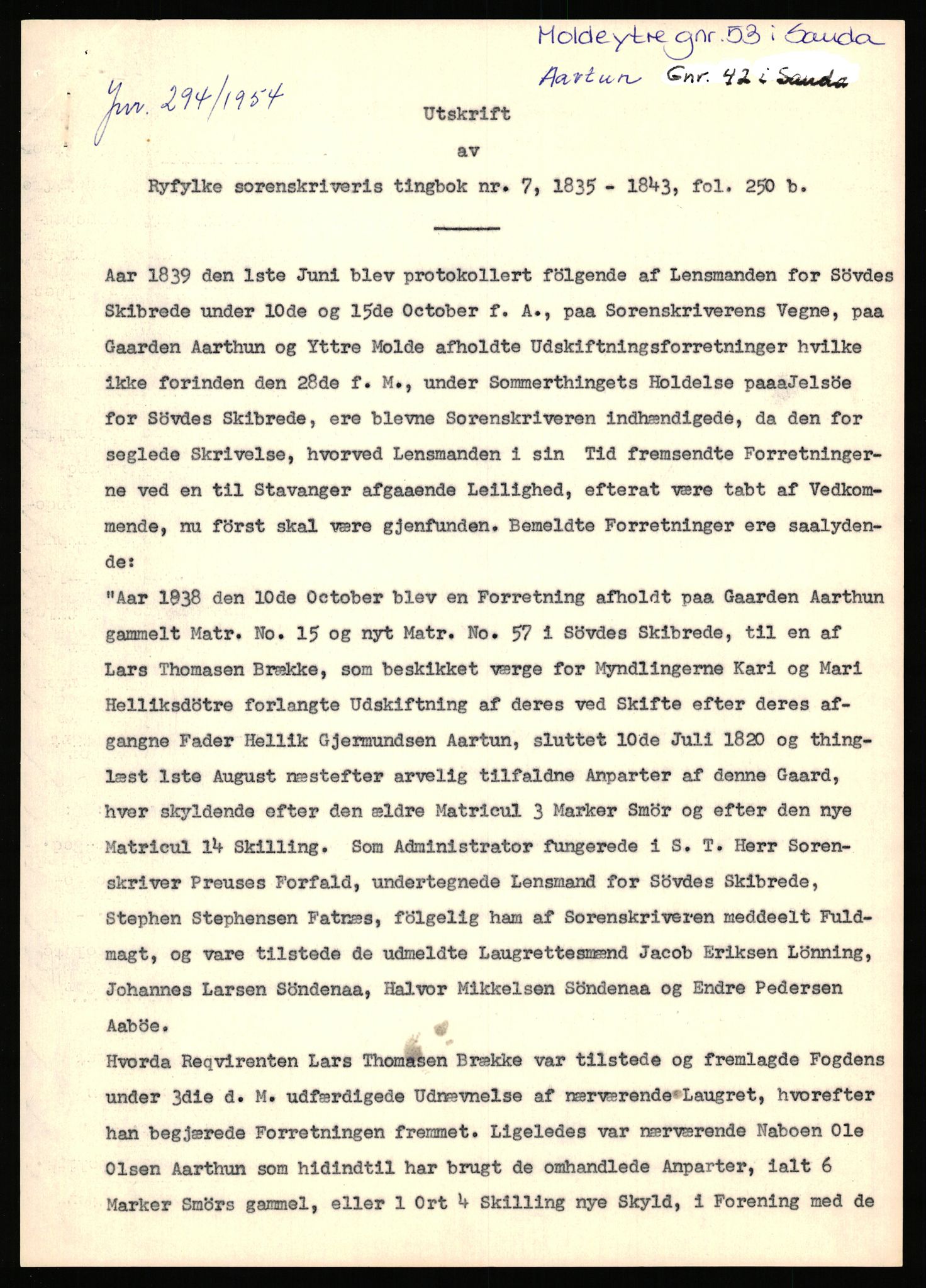 Statsarkivet i Stavanger, AV/SAST-A-101971/03/Y/Yj/L0059: Avskrifter sortert etter gårdsnavn: Mo - Musland, 1750-1930, p. 208