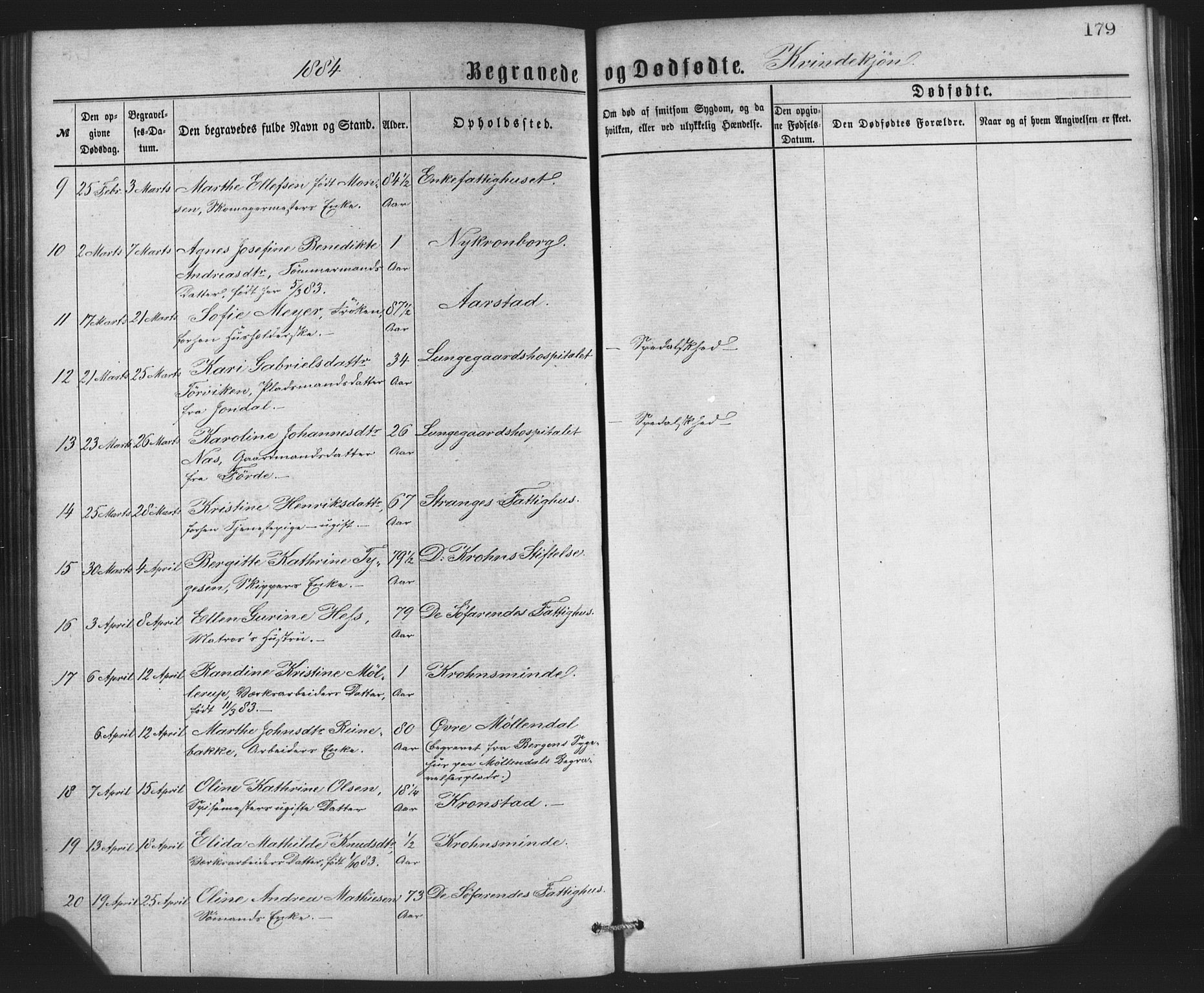 St. Jørgens hospital og Årstad sokneprestembete, AV/SAB-A-99934: Parish register (copy) no. A 8, 1872-1886, p. 179