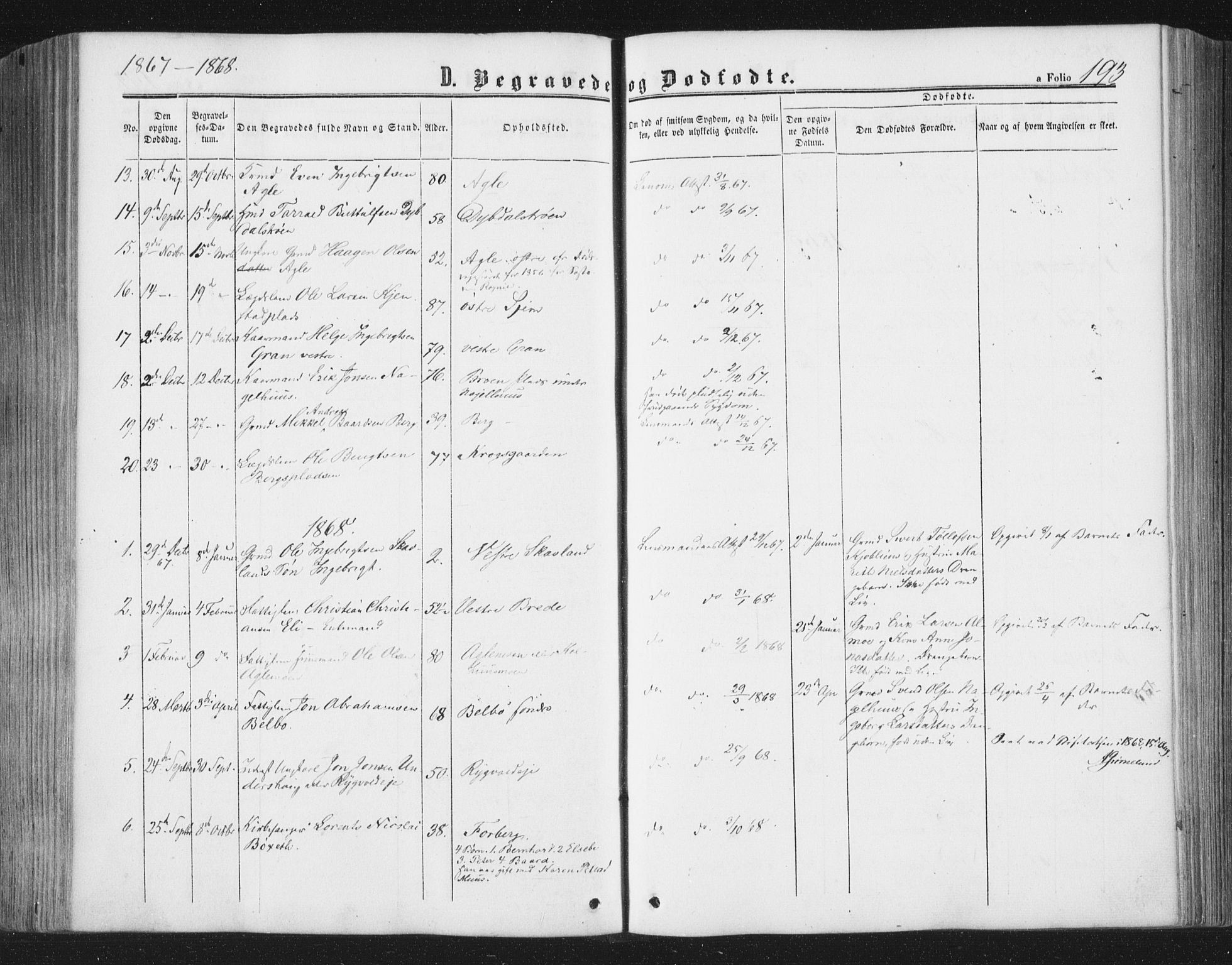 Ministerialprotokoller, klokkerbøker og fødselsregistre - Nord-Trøndelag, SAT/A-1458/749/L0472: Parish register (official) no. 749A06, 1857-1873, p. 193