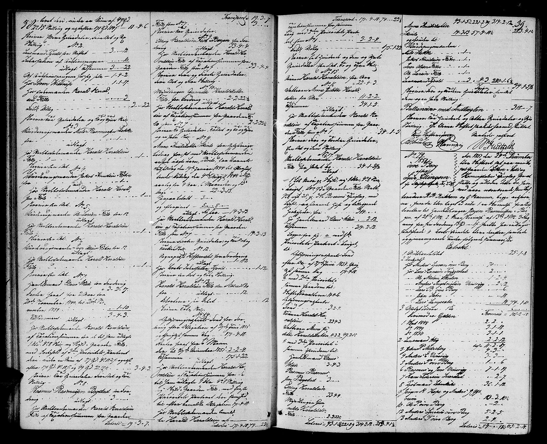 Nordfjord sorenskriveri, AV/SAB-A-2801/1/04/04d/L0001: Skifteutlodningsprotokoll, 1851-1857, p. 38-39