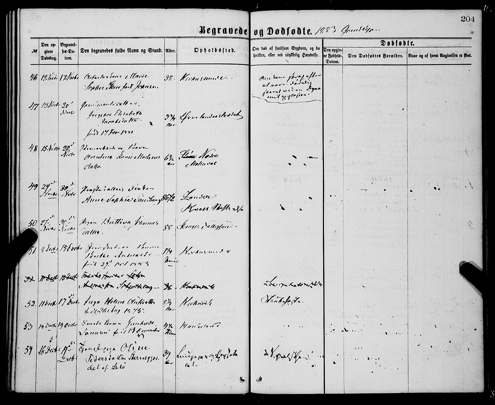 St. Jørgens hospital og Årstad sokneprestembete, AV/SAB-A-99934: Parish register (official) no. A 11, 1864-1886, p. 204