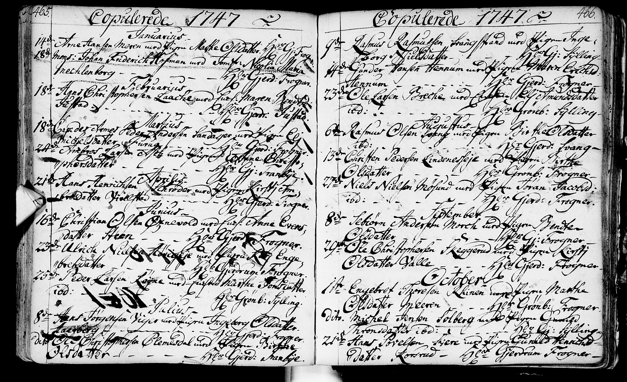 Lier kirkebøker, AV/SAKO-A-230/F/Fa/L0003: Parish register (official) no. I 3, 1727-1748, p. 465-466