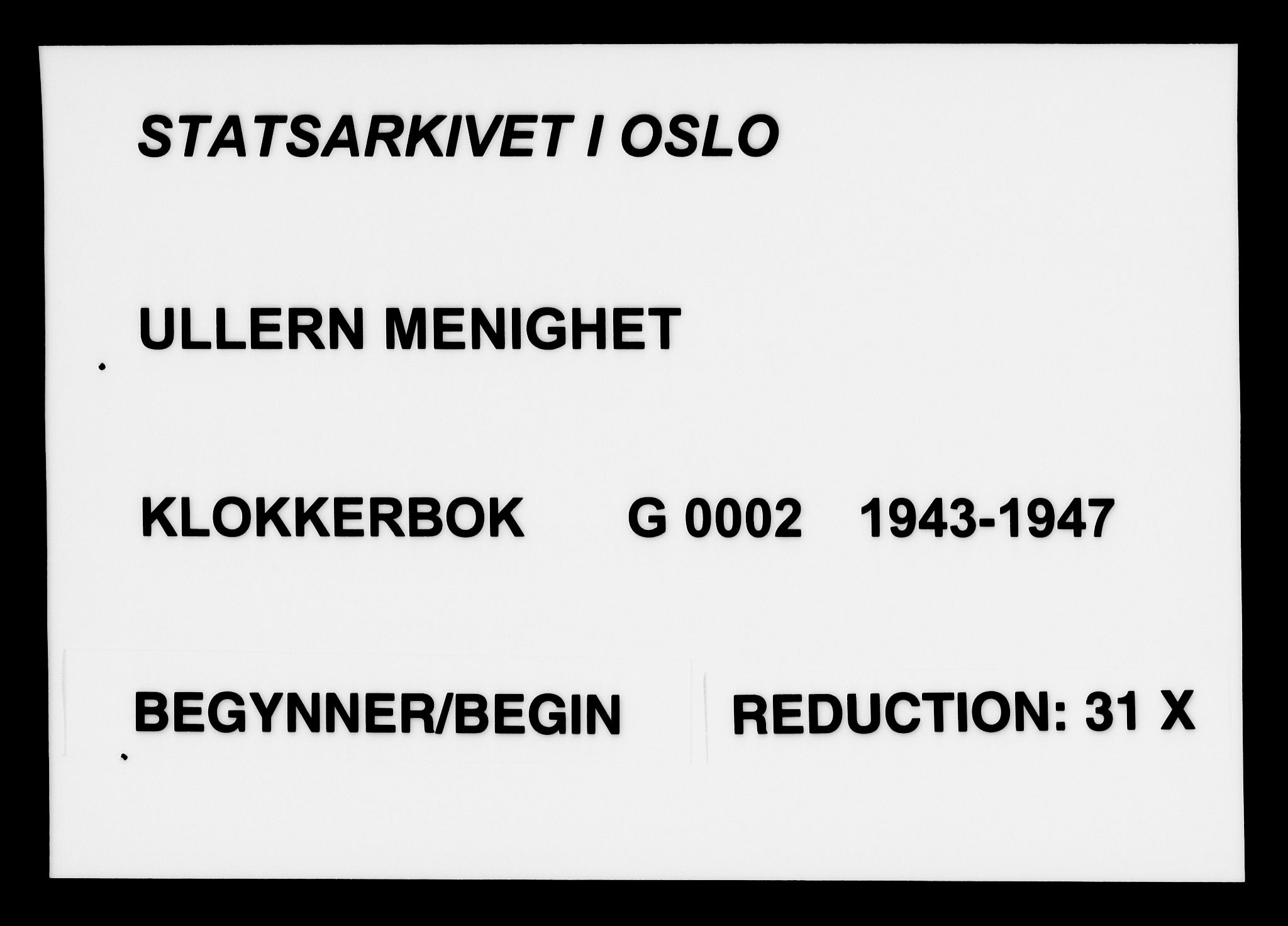 Ullern prestekontor Kirkebøker, AV/SAO-A-10740/G/L0002: Parish register (copy) no. 2, 1943-1947