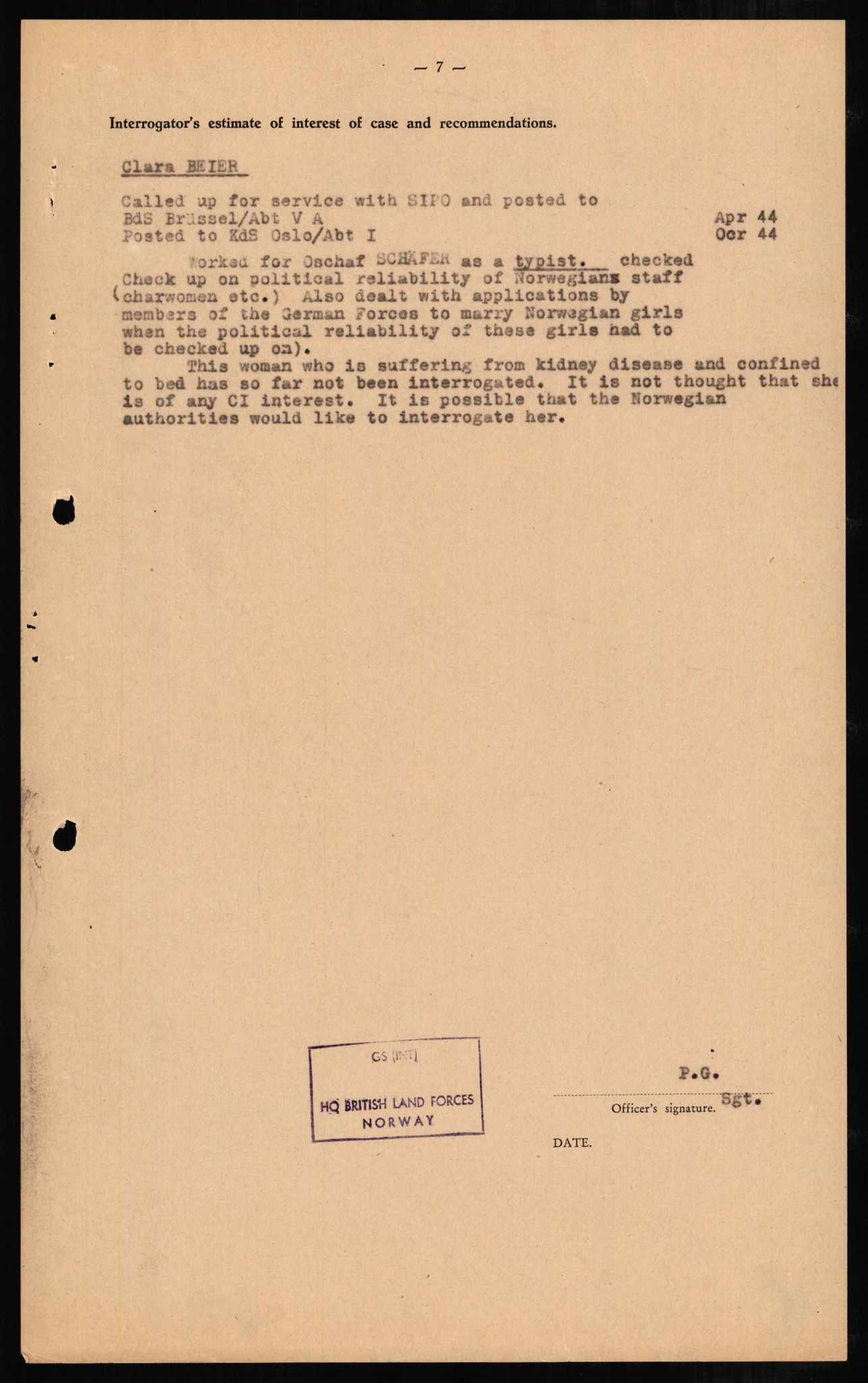 Forsvaret, Forsvarets overkommando II, AV/RA-RAFA-3915/D/Db/L0002: CI Questionaires. Tyske okkupasjonsstyrker i Norge. Tyskere., 1945-1946, p. 480