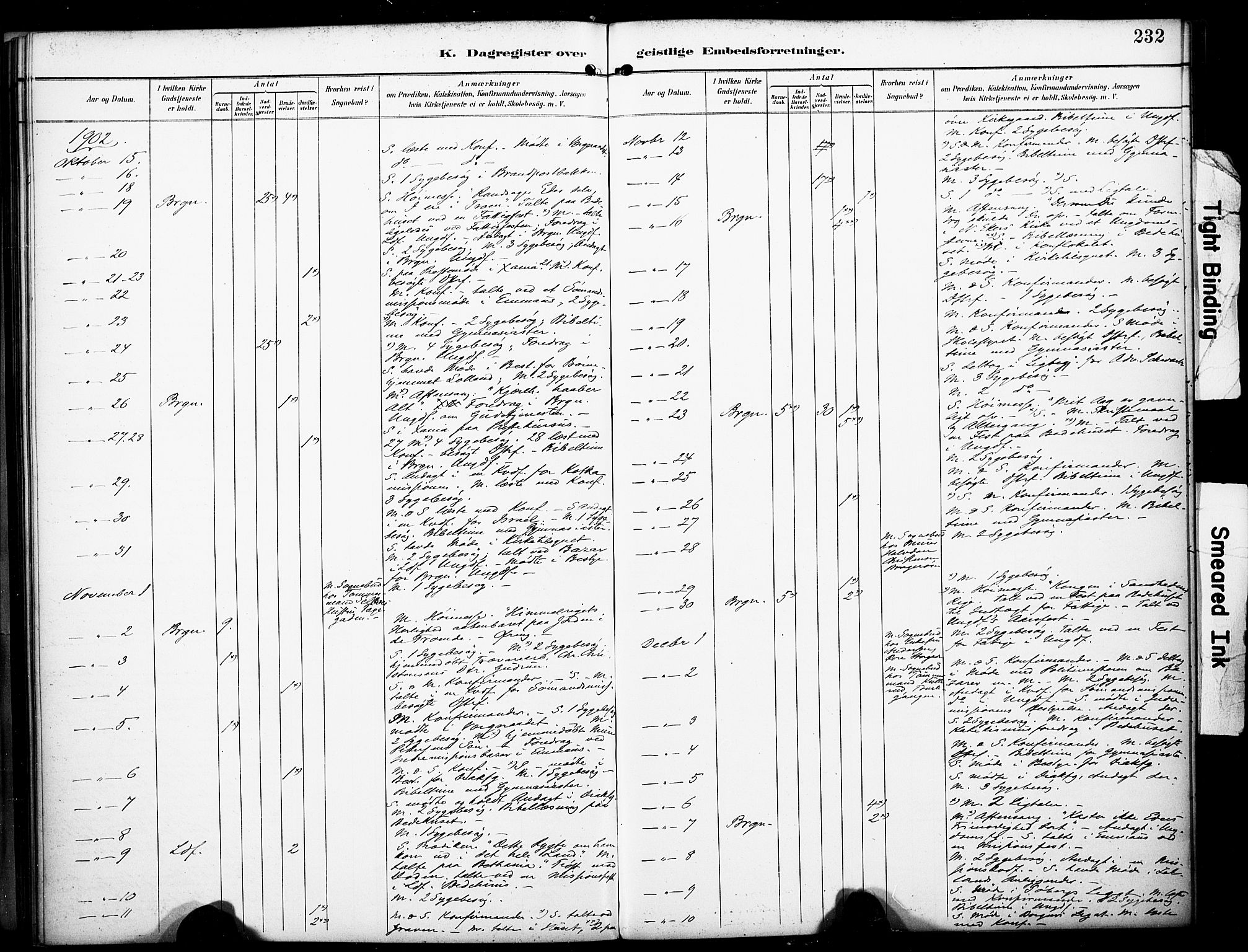 Bragernes kirkebøker, SAKO/A-6/F/Fc/L0006: Parish register (official) no. III 6, 1888-1899, p. 232
