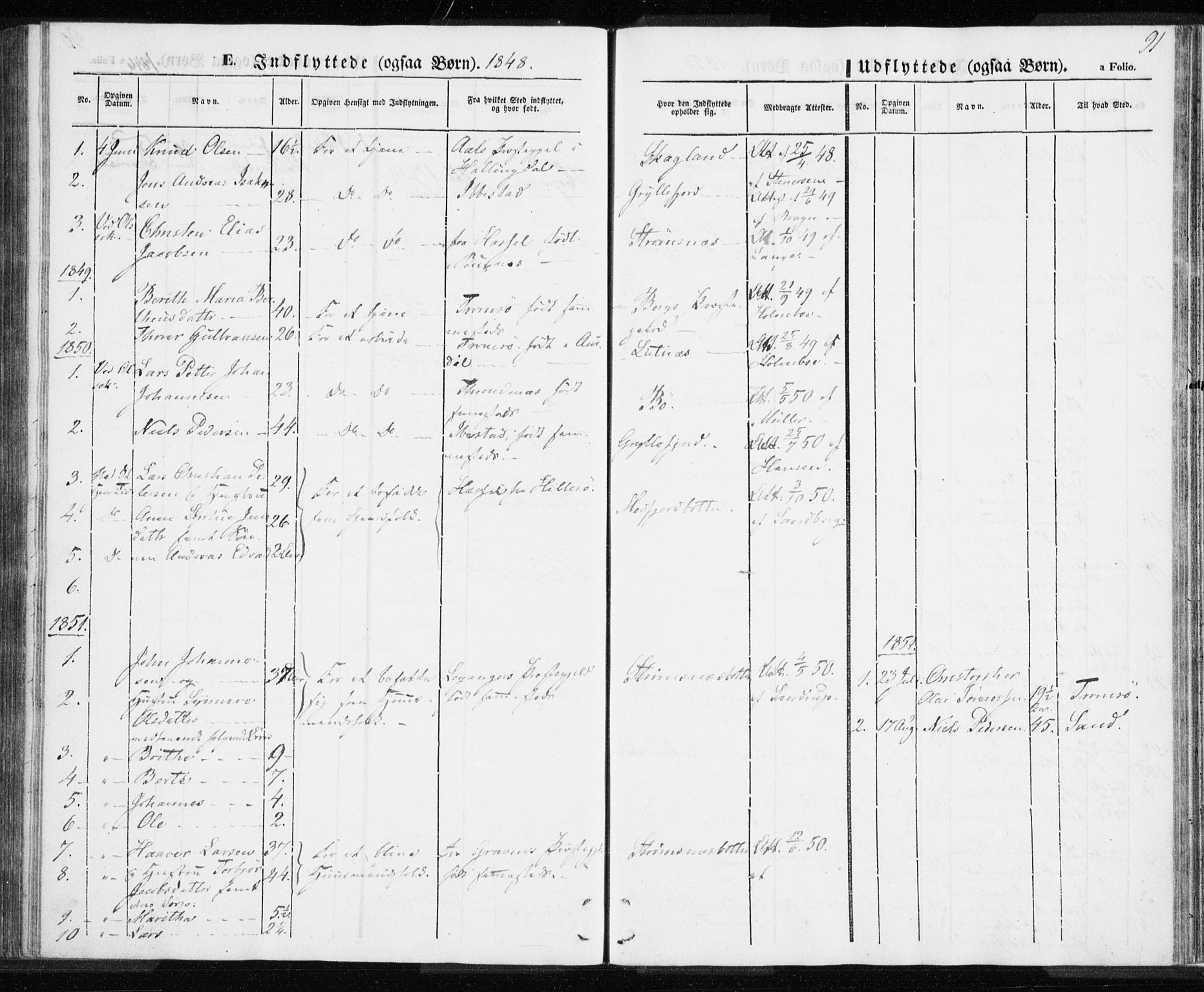 Berg sokneprestkontor, SATØ/S-1318/G/Ga/Gaa/L0001kirke: Parish register (official) no. 1, 1846-1859, p. 91
