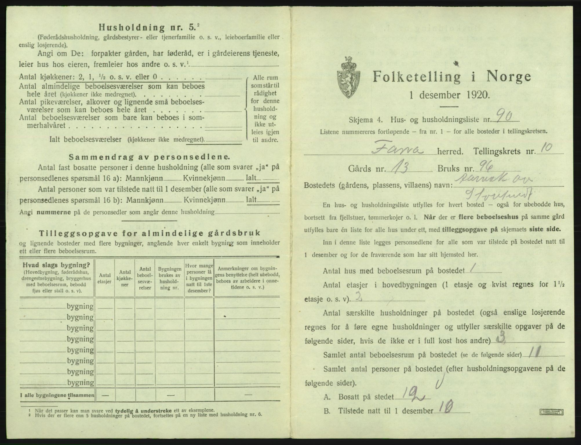 SAB, 1920 census for Fana, 1920, p. 1983