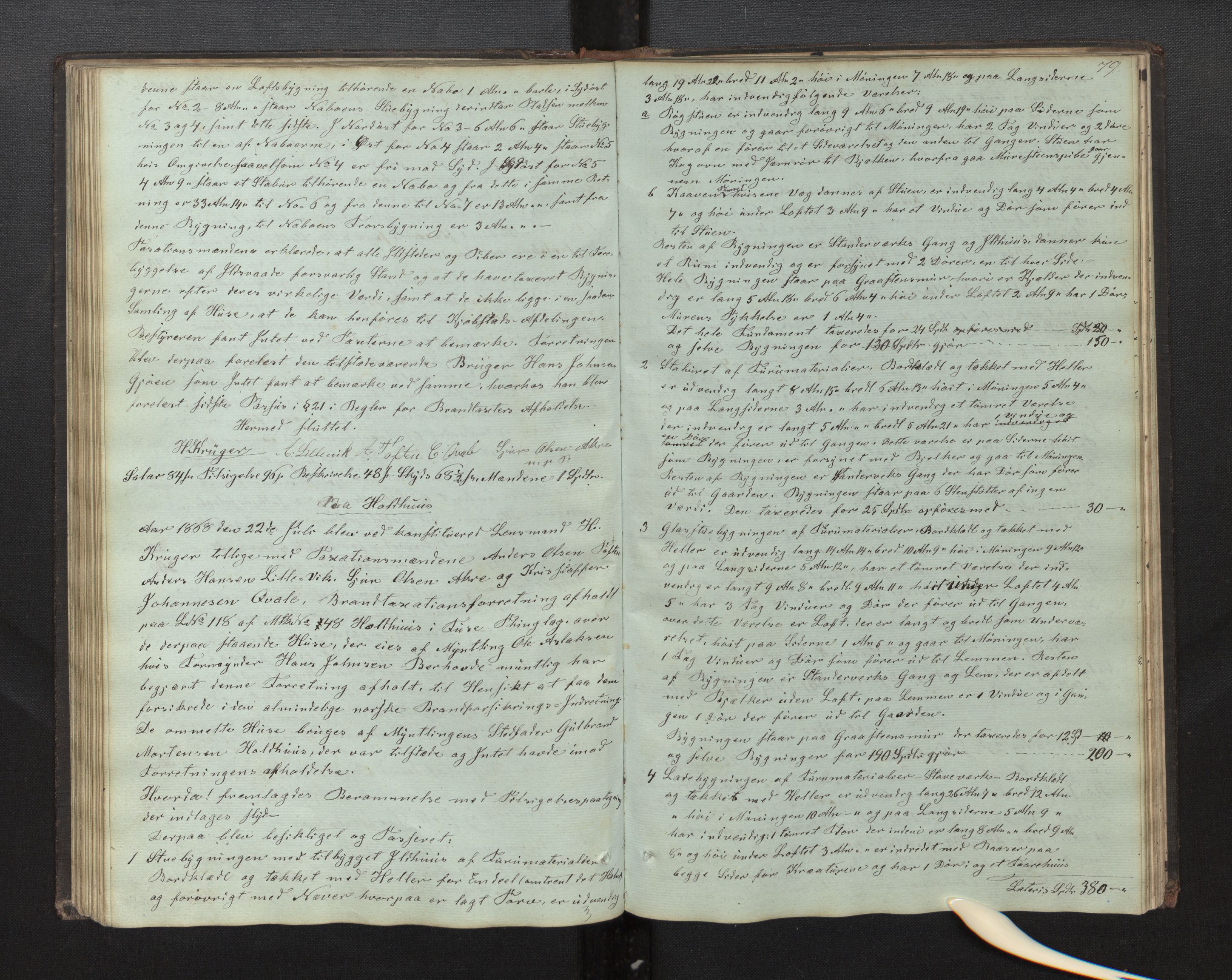 Lensmannen i Fusa, AV/SAB-A-32401/1/0012/L0001: Branntakstprotokoll, 1846-1878, p. 78b-79a