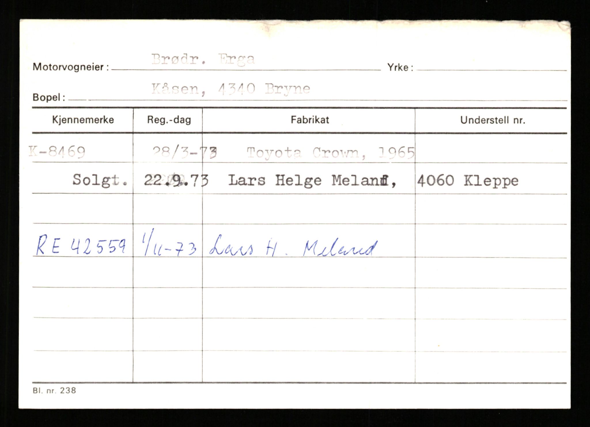 Stavanger trafikkstasjon, AV/SAST-A-101942/0/G/L0002: Registreringsnummer: 5791 - 10405, 1930-1971, p. 1605