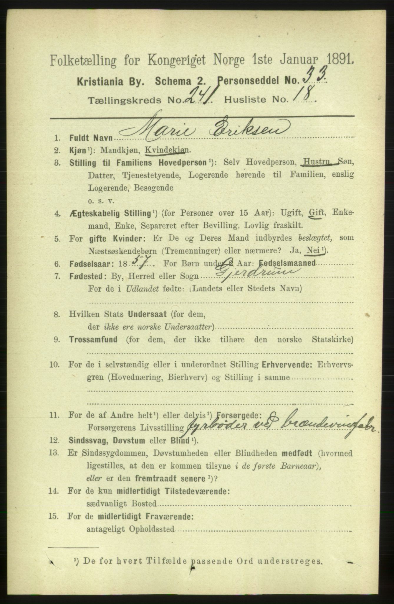 RA, 1891 census for 0301 Kristiania, 1891, p. 146735