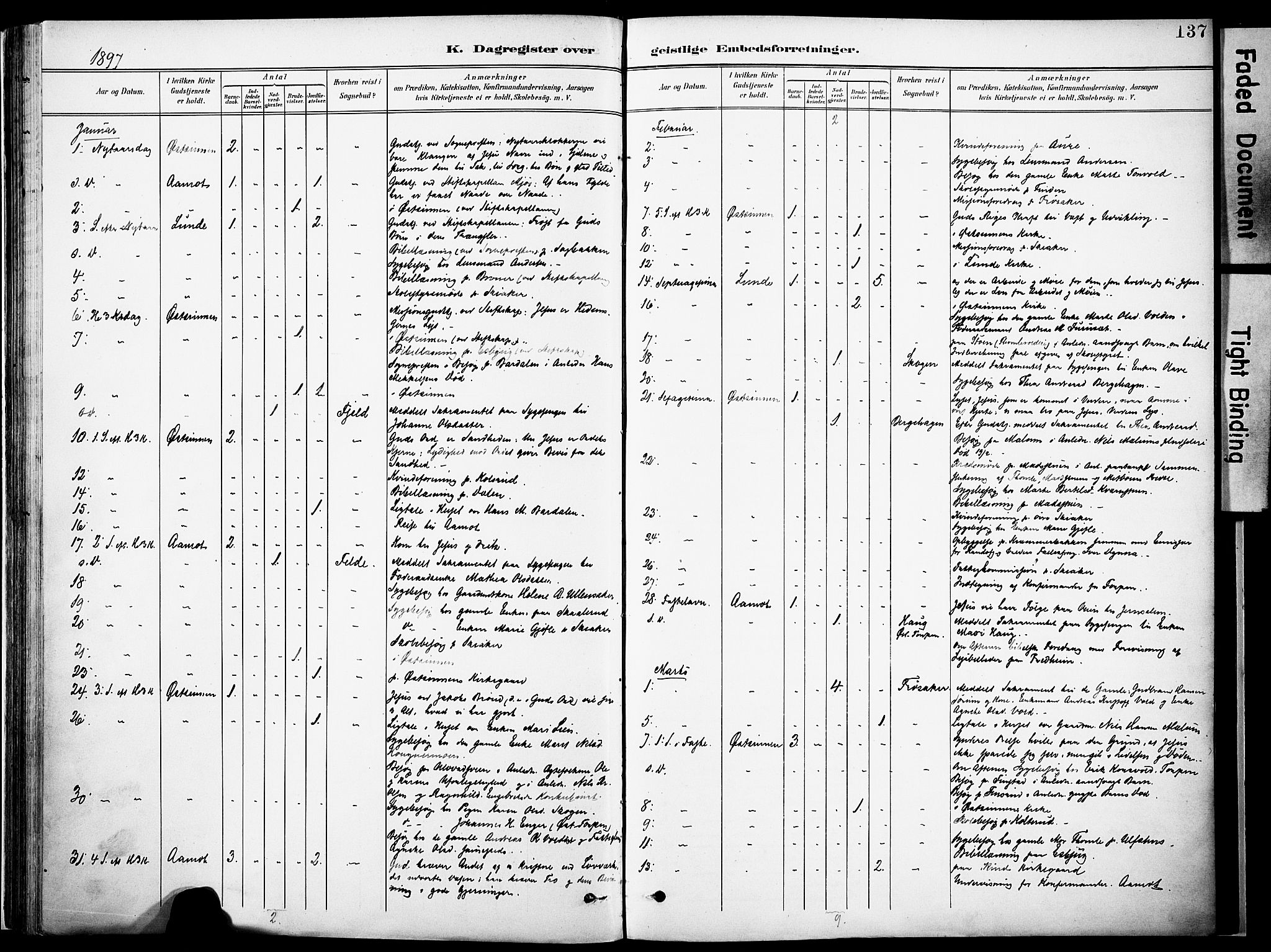 Nordre Land prestekontor, SAH/PREST-124/H/Ha/Haa/L0006: Parish register (official) no. 6, 1897-1914, p. 137
