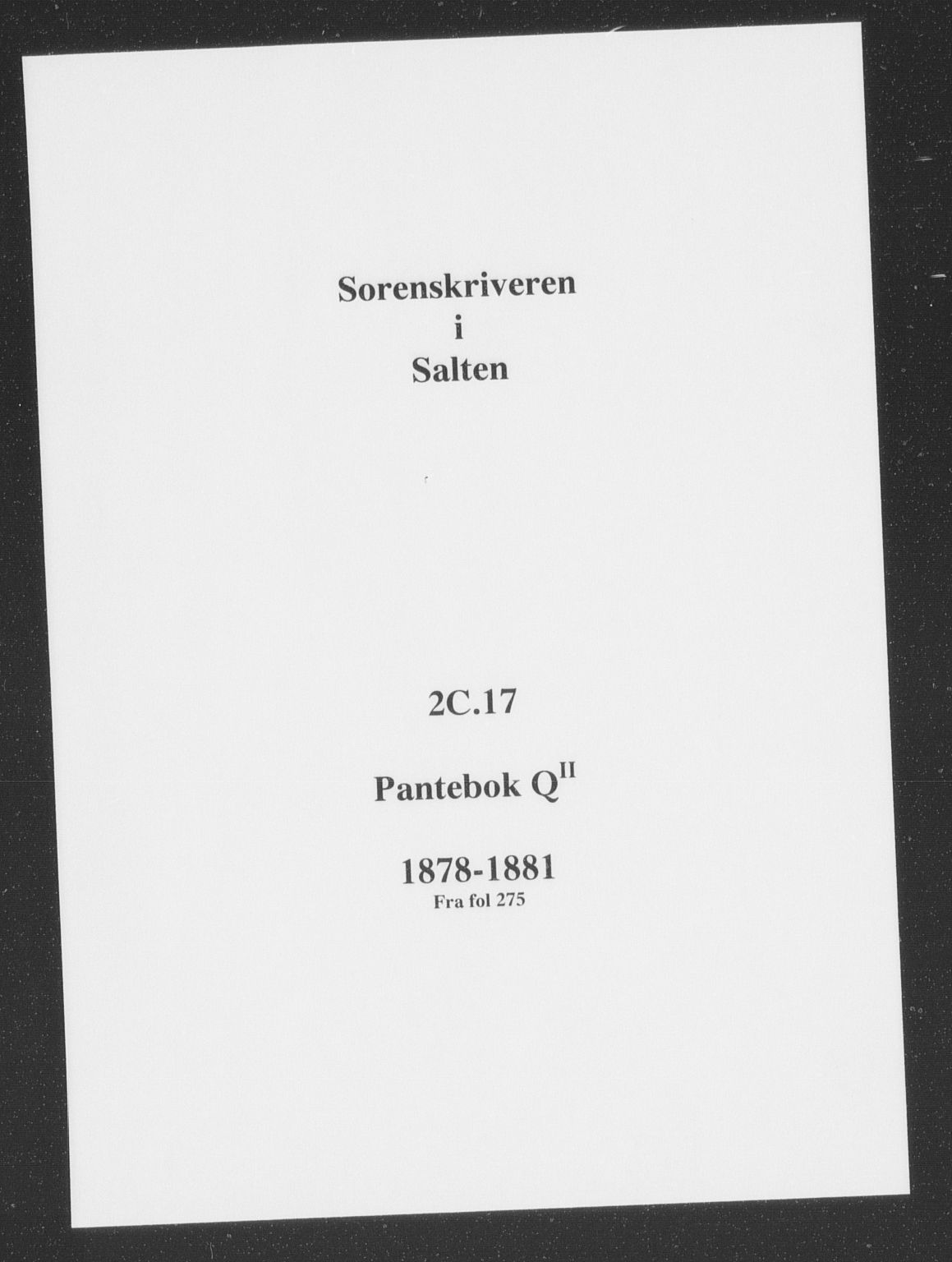 Salten sorenskriveri, SAT/A-4578/1/2/2C/L0017: Mortgage book no. QII, 1880-1881