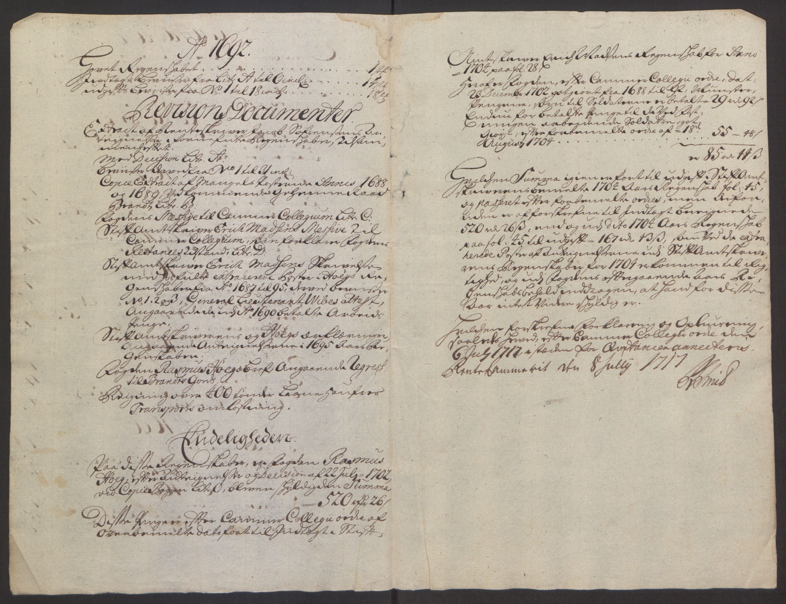Rentekammeret inntil 1814, Reviderte regnskaper, Fogderegnskap, RA/EA-4092/R63/L4308: Fogderegnskap Inderøy, 1692-1694, p. 11