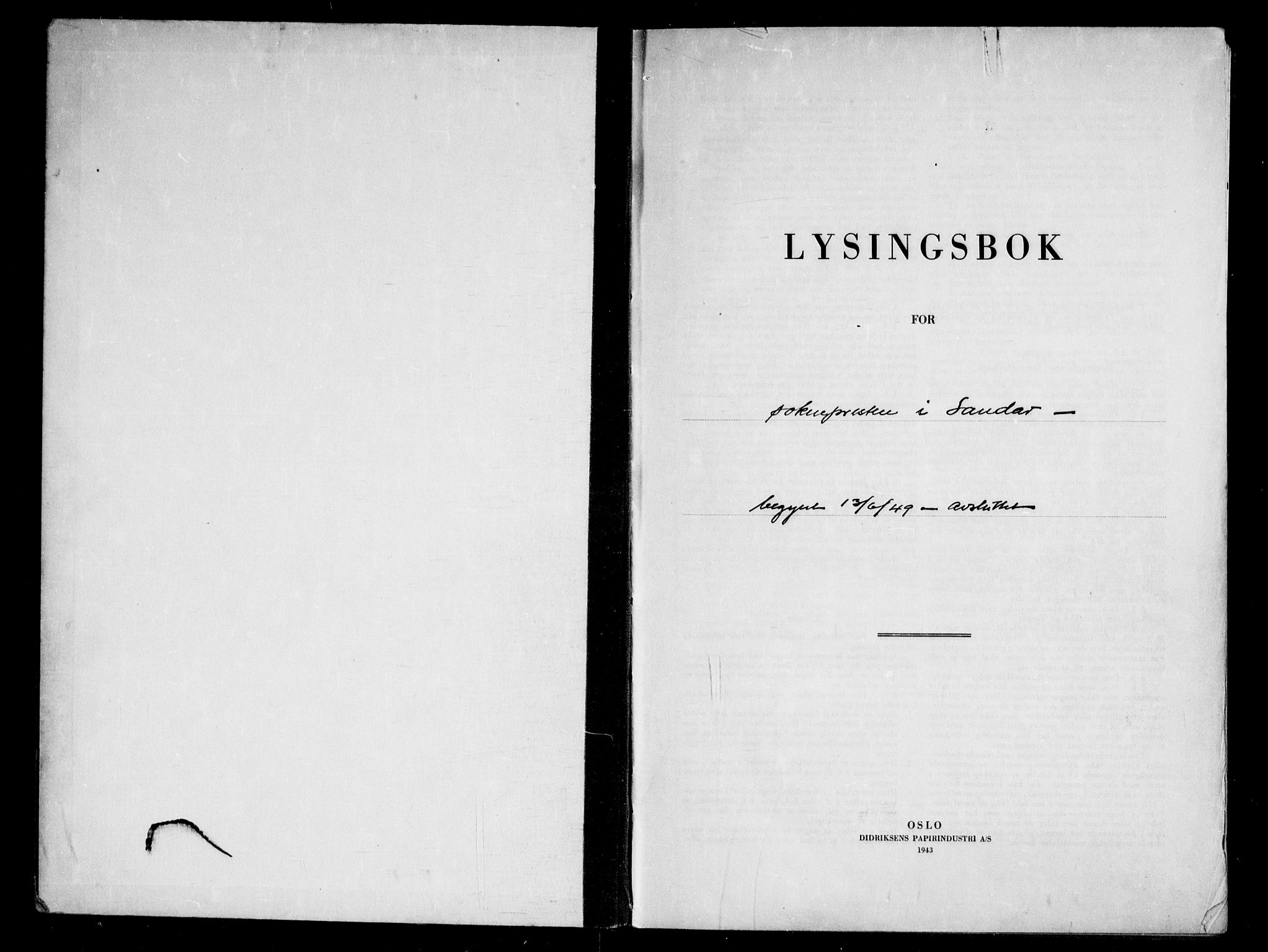 Sandar kirkebøker, SAKO/A-243/H/Ha/L0008: Banns register no. 8, 1949-1954
