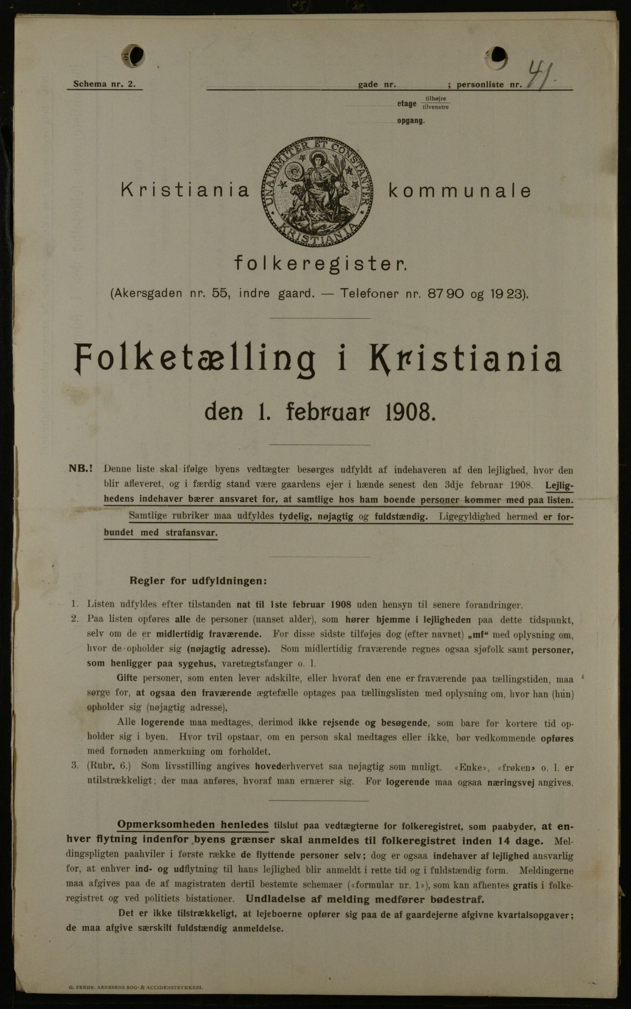 OBA, Municipal Census 1908 for Kristiania, 1908, p. 1979
