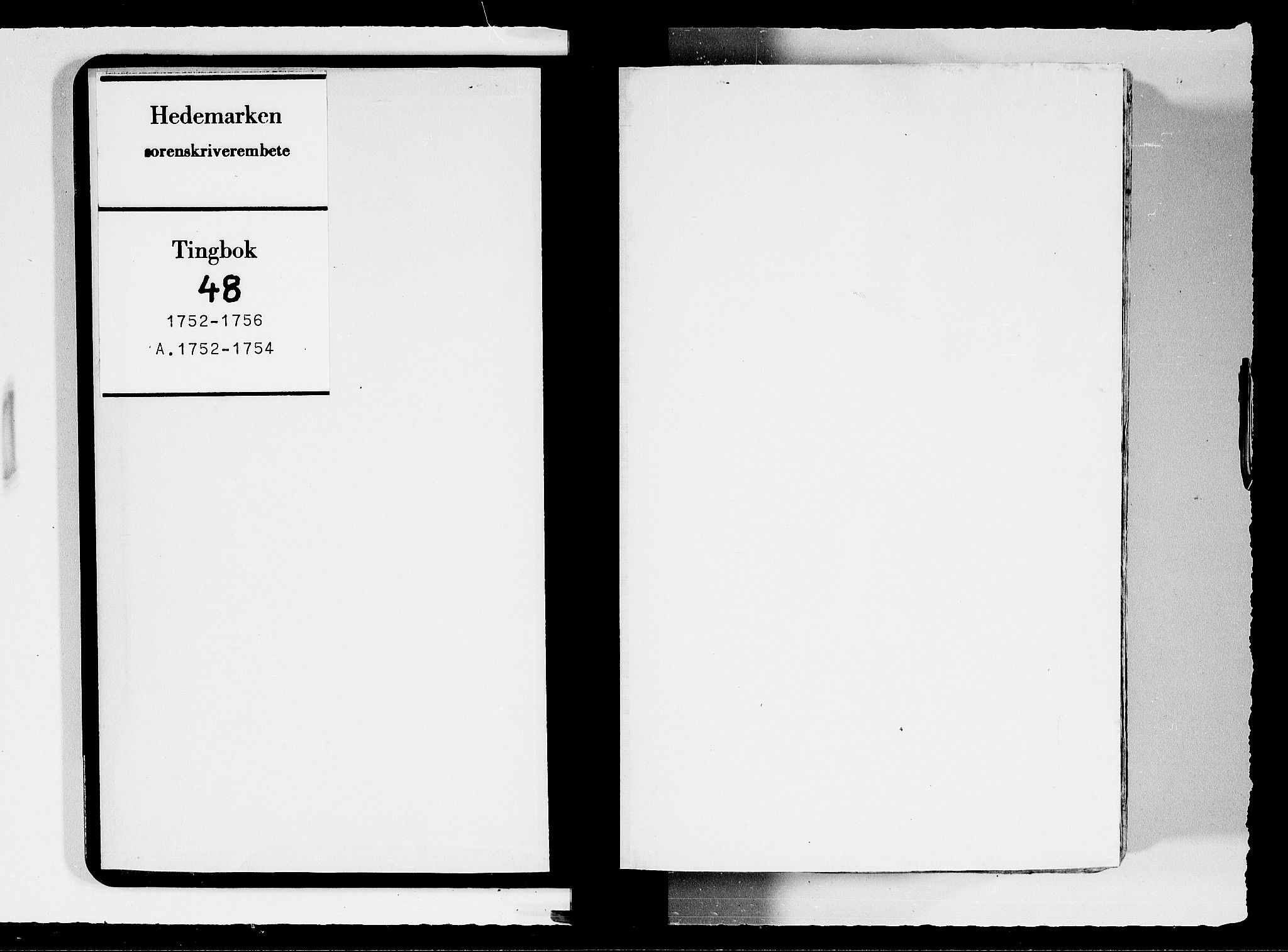 Hedemarken sorenskriveri, SAH/TING-034/G/Gb/L0048A: Tingbok, 1752-1754