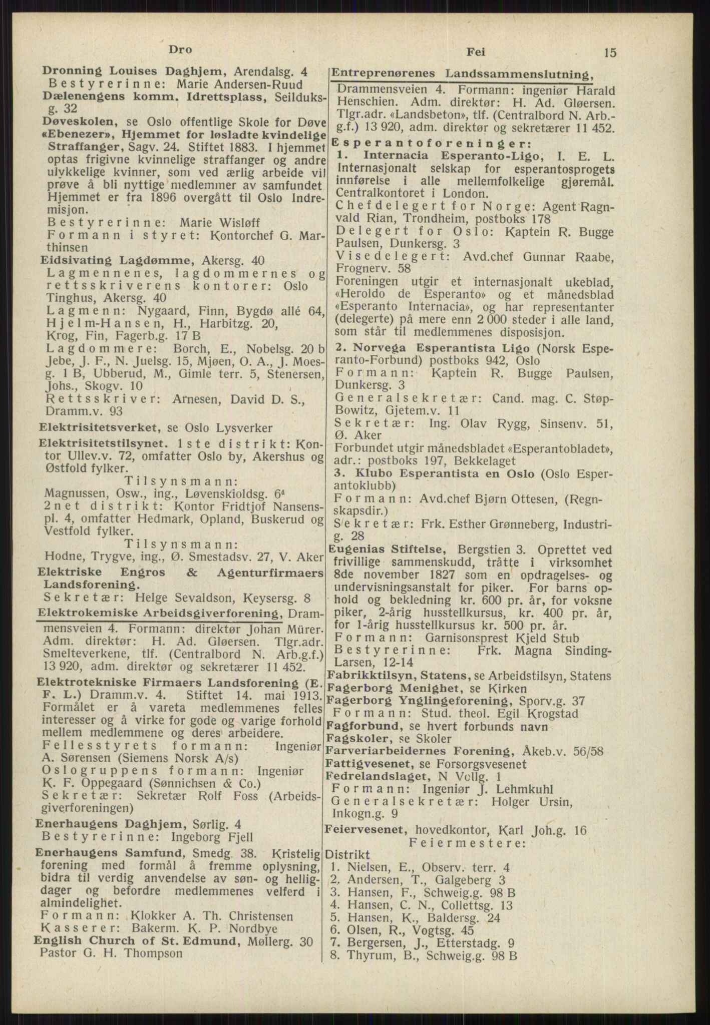Kristiania/Oslo adressebok, PUBL/-, 1939, p. 15