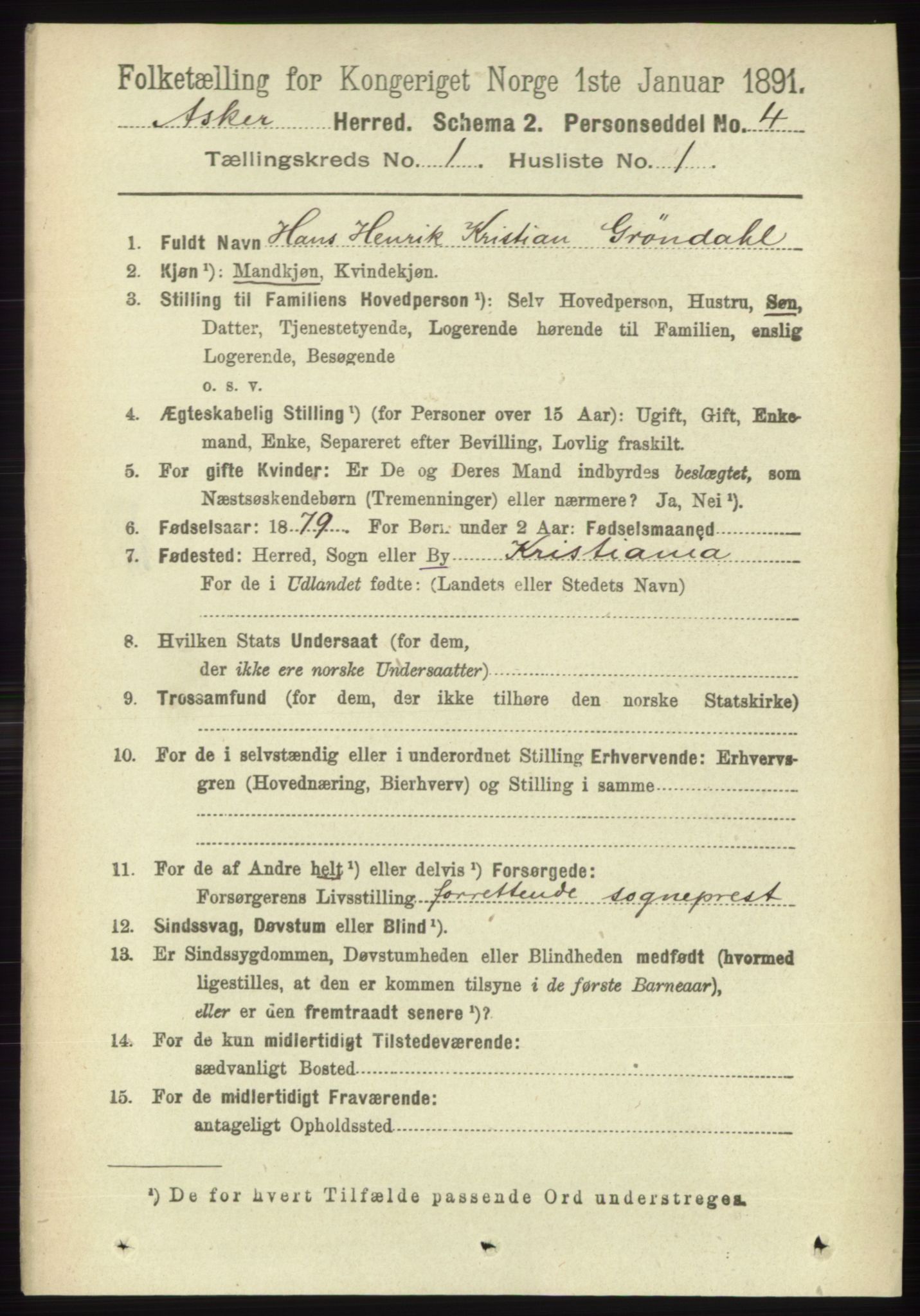 RA, 1891 census for 0220 Asker, 1891, p. 121