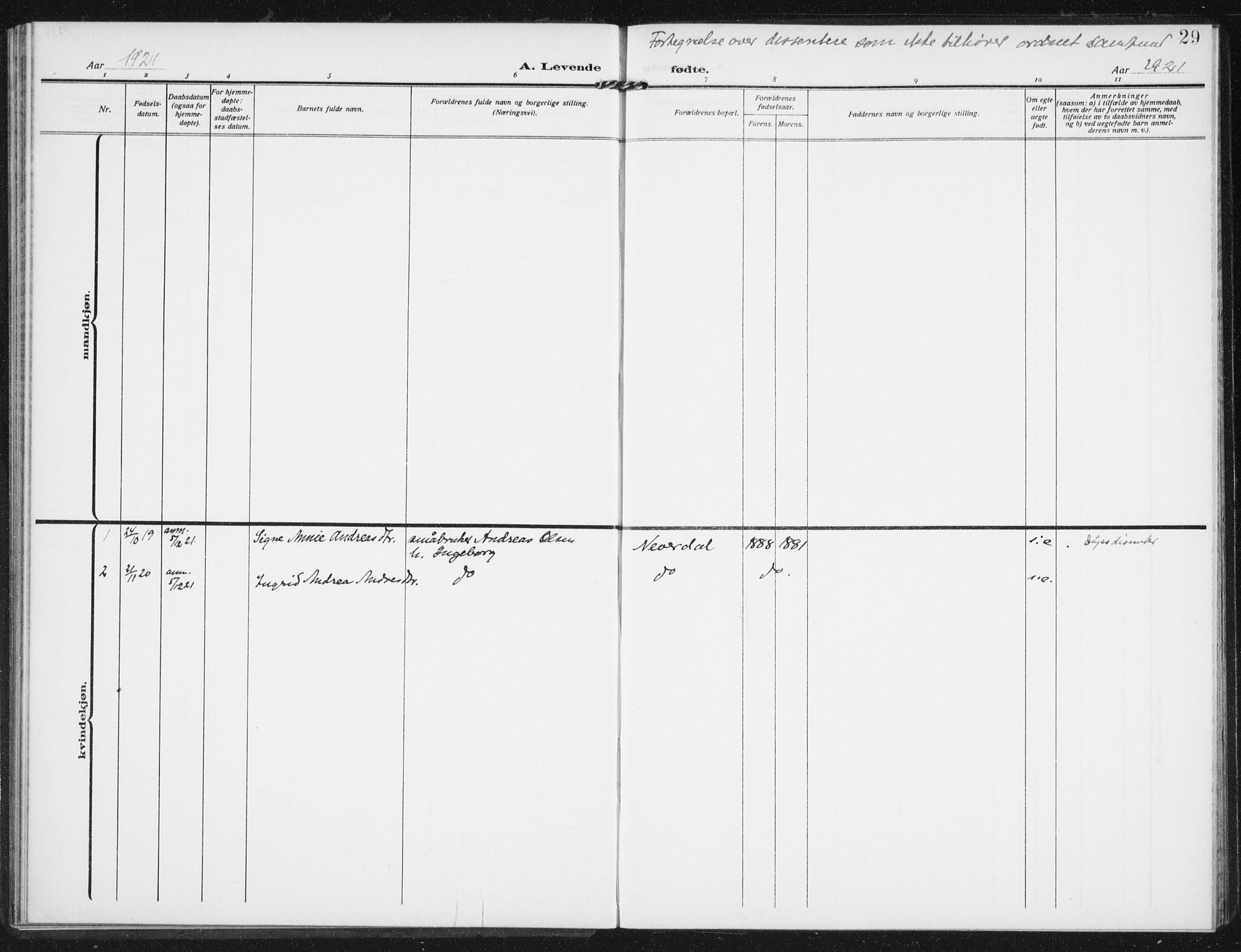 Ministerialprotokoller, klokkerbøker og fødselsregistre - Nordland, SAT/A-1459/843/L0629: Parish register (official) no. 843A04, 1907-1925, p. 29