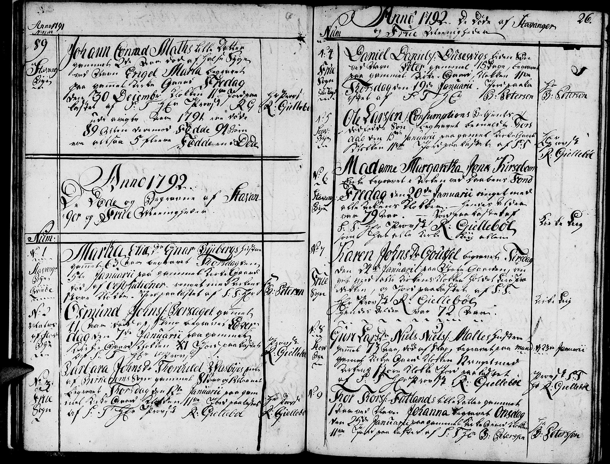 Domkirken sokneprestkontor, SAST/A-101812/001/30/30BA/L0007: Parish register (official) no. A 7, 1789-1815, p. 26
