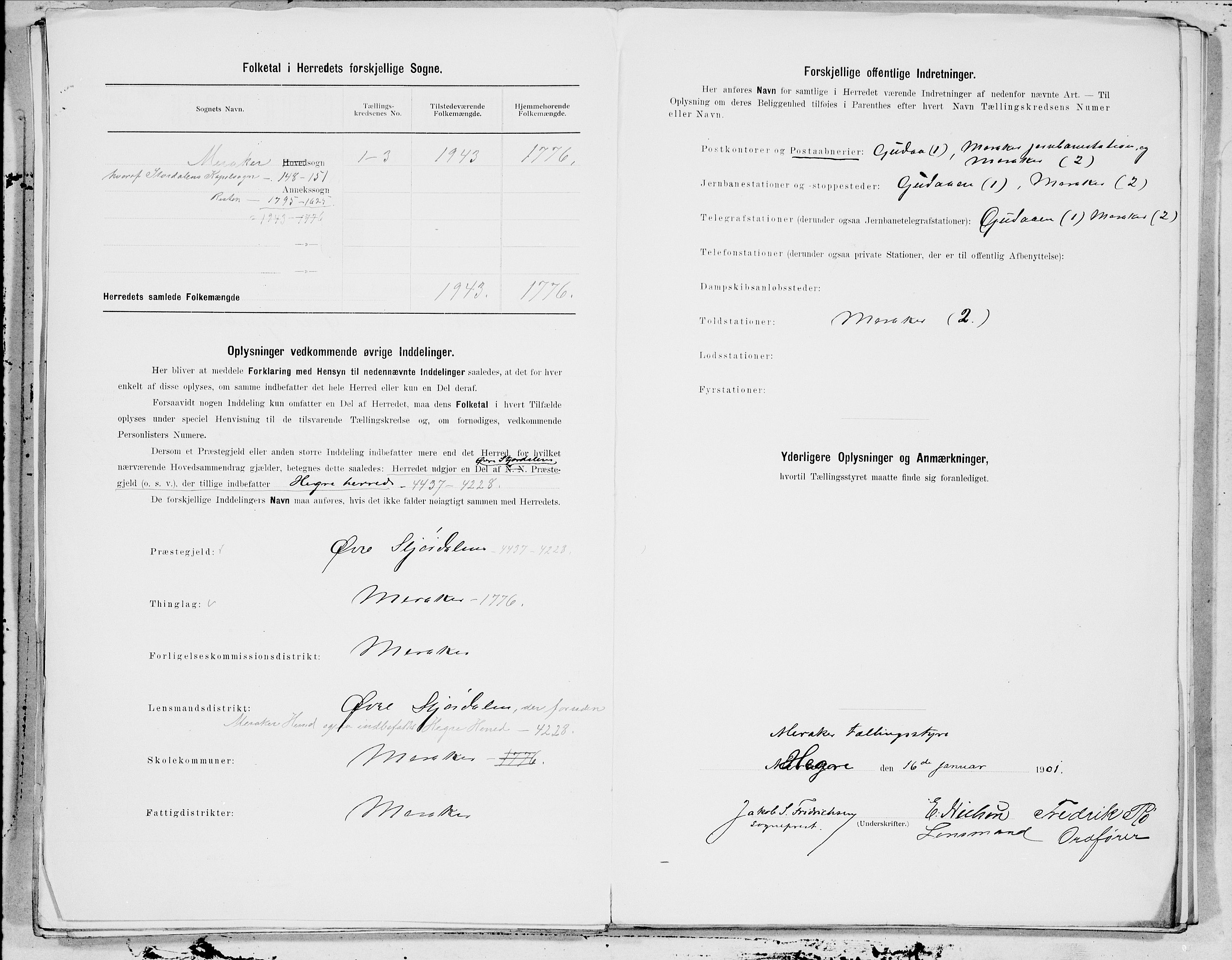 SAT, 1900 census for Meråker, 1900, p. 9