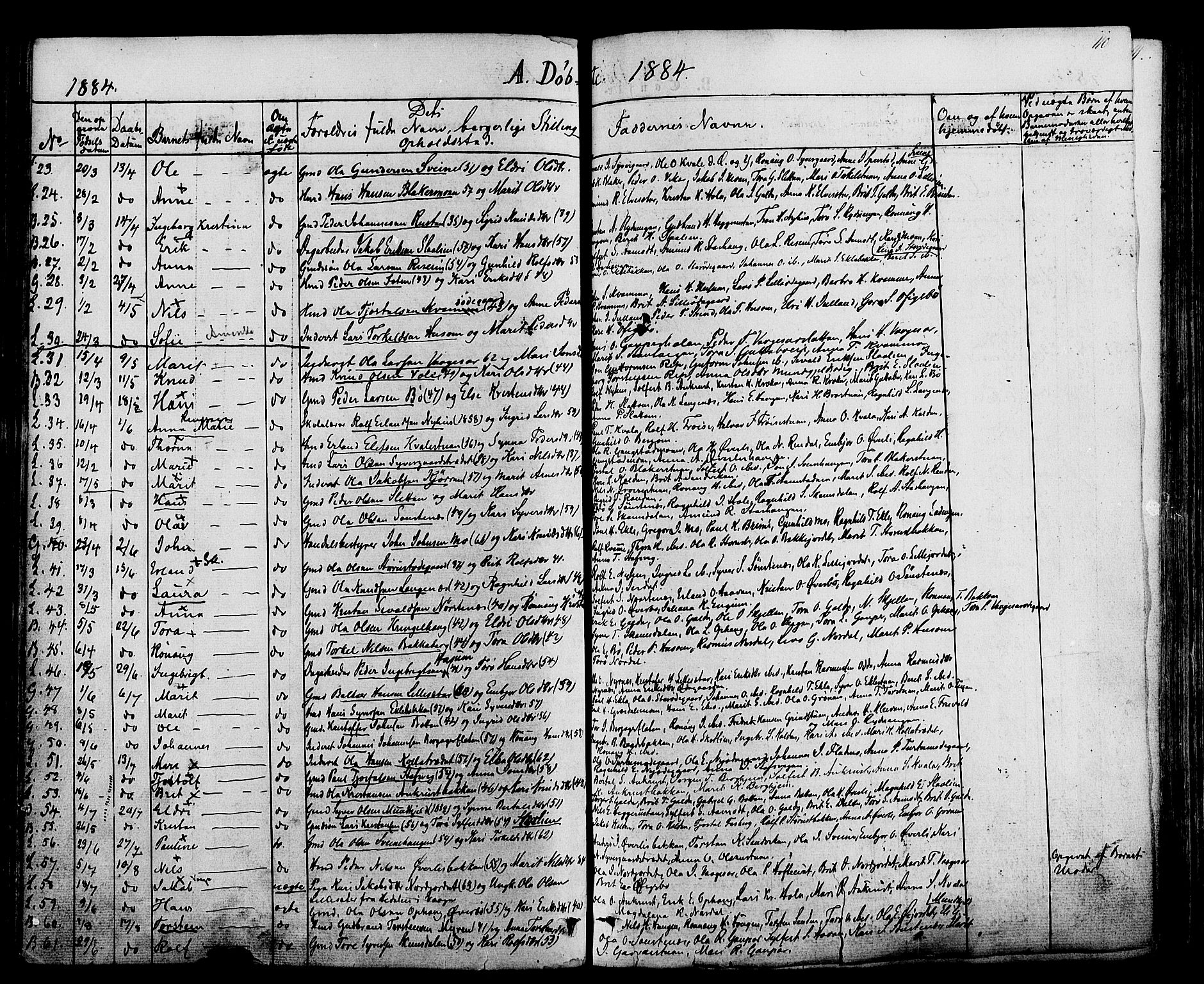 Lom prestekontor, SAH/PREST-070/K/L0007: Parish register (official) no. 7, 1863-1884, p. 110